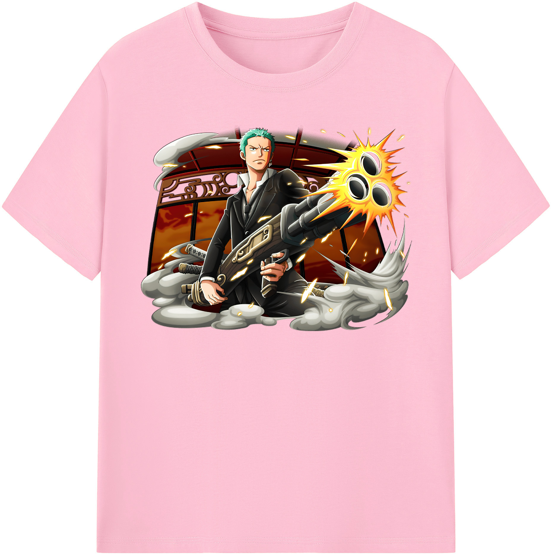 ワンピース ロロノア・ゾロ ONE PIECE Roronoa Zoro 綿100％半袖Tシャツ（フロントプリント）