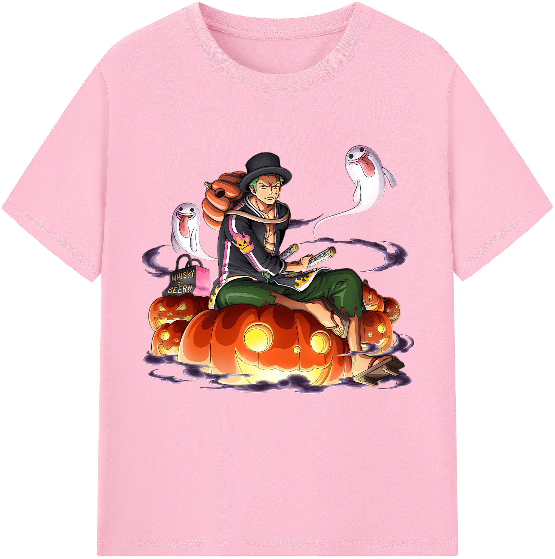 ワンピース ロロノア・ゾロ ONE PIECE Roronoa Zoro 綿100％半袖Tシャツ（フロントプリント）