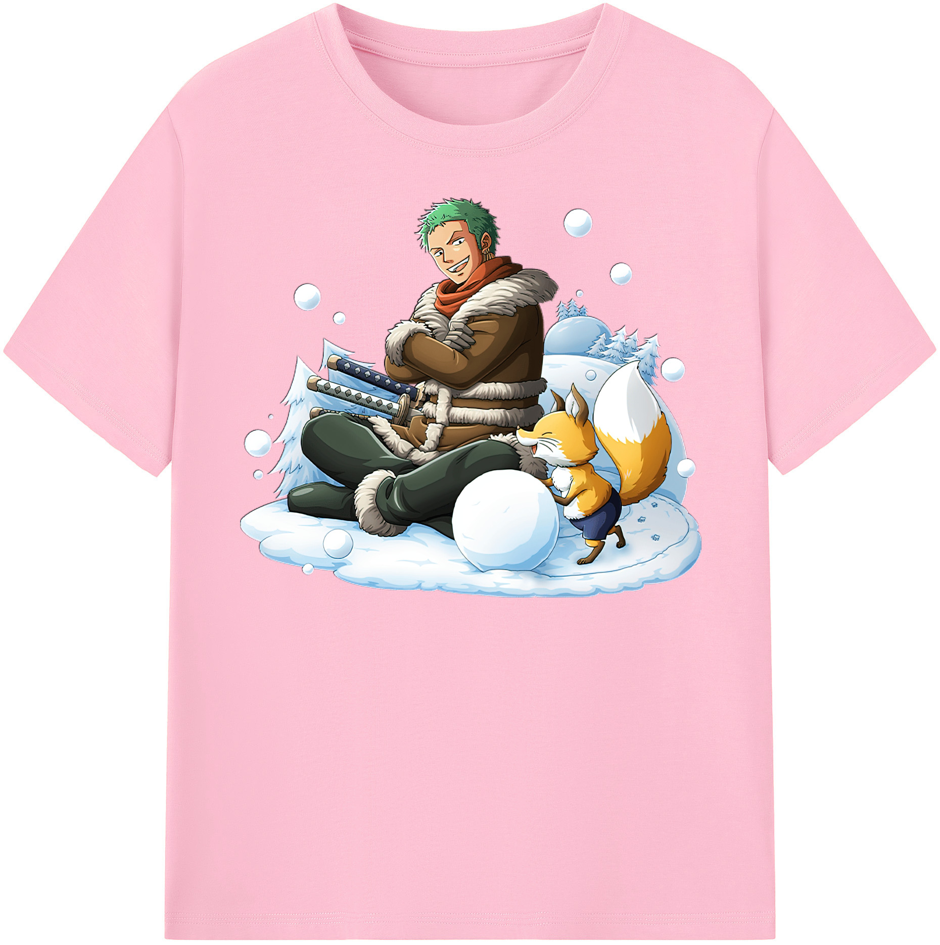 ワンピース ロロノア・ゾロ ONE PIECE Roronoa Zoro 綿100％半袖Tシャツ（フロントプリント）