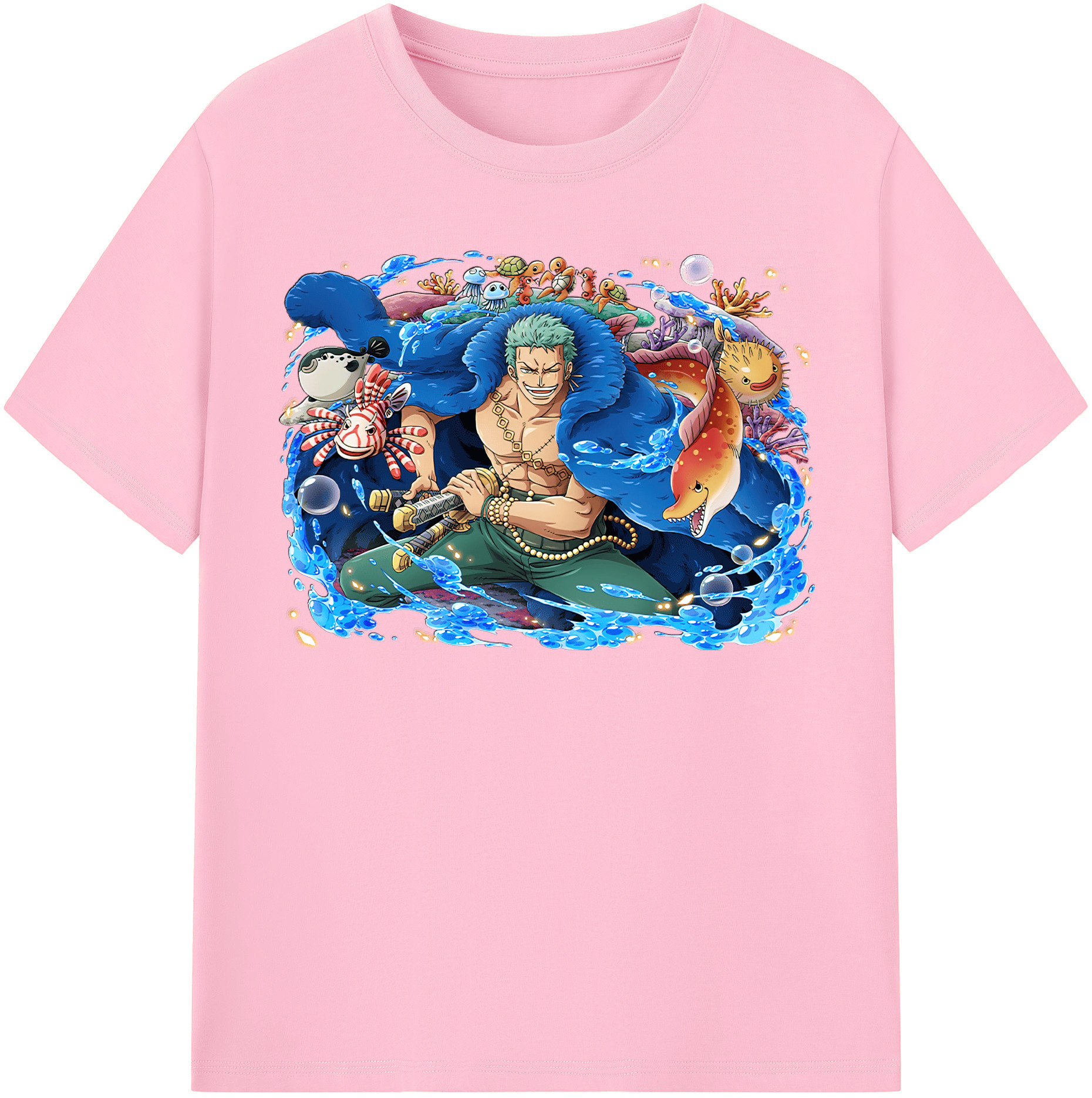 （画像用） ワンピース ロロノア・ゾロ ONE PIECE Roronoa Zoro 綿100％半袖Tシャツ（フロントプリント）
