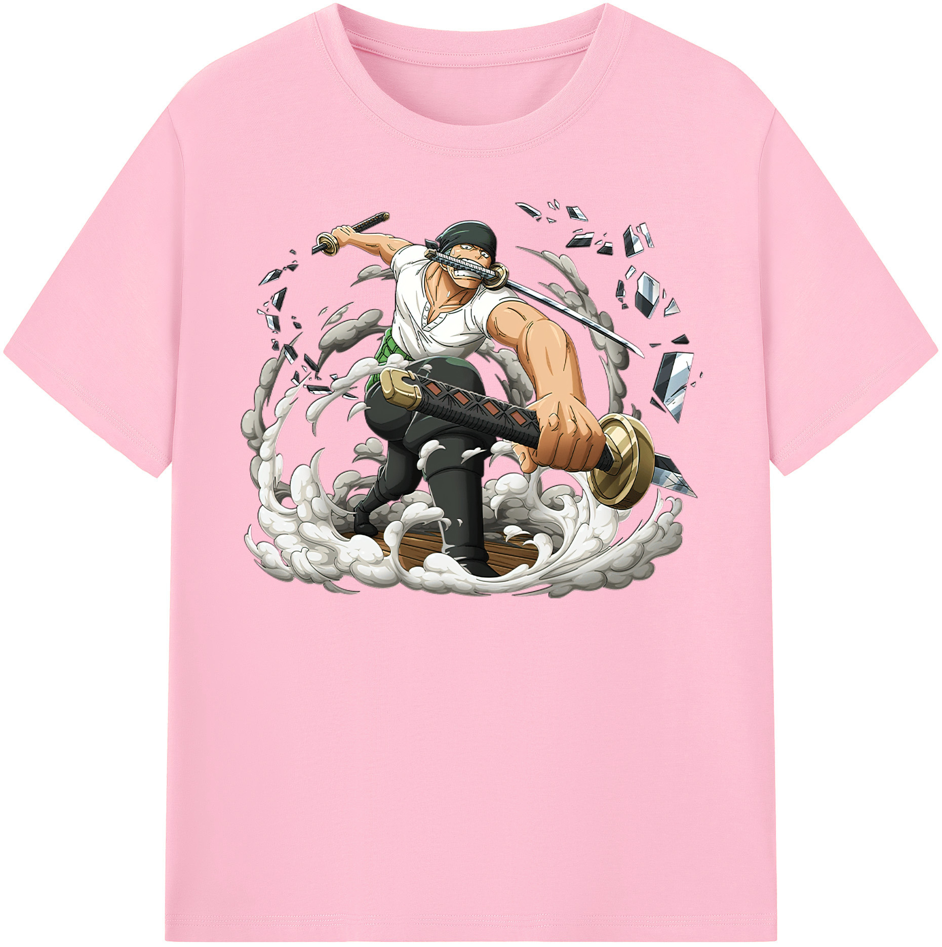ワンピース ロロノア・ゾロ ONE PIECE Roronoa Zoro 綿100％半袖Tシャツ（フロントプリント）