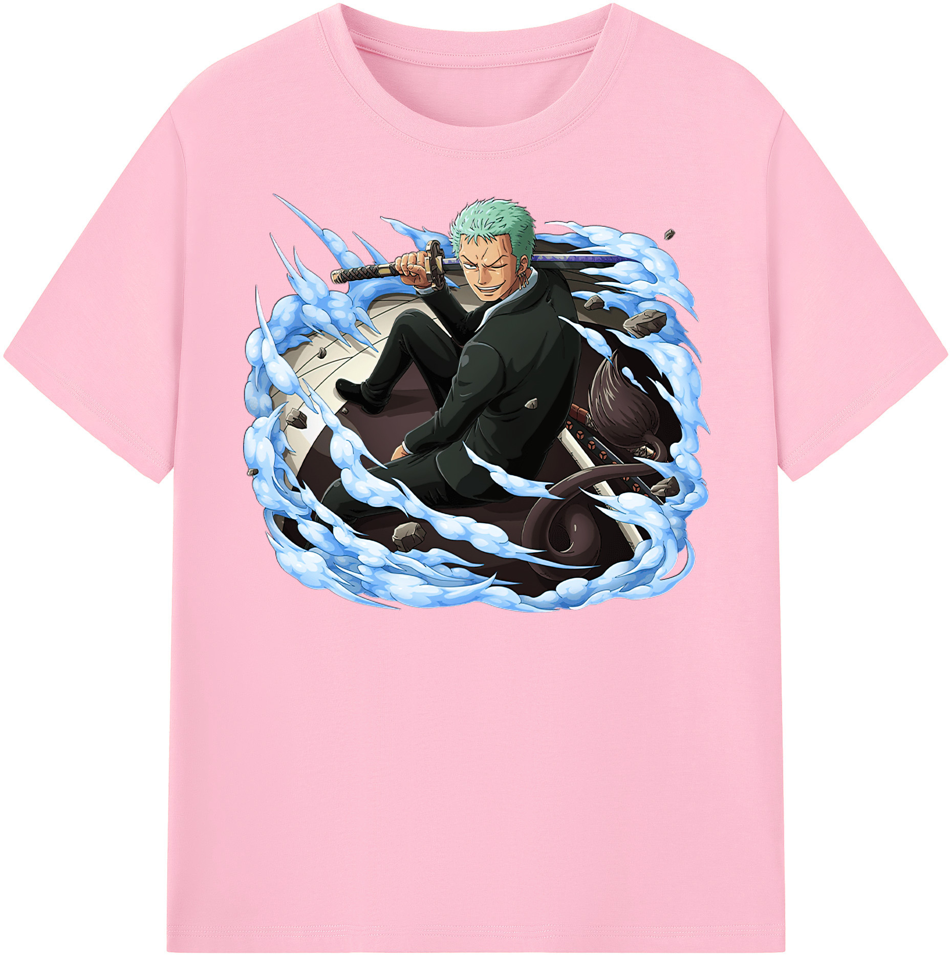 ワンピース ロロノア・ゾロ ONE PIECE Roronoa Zoro 綿100％半袖Tシャツ（フロントプリント）