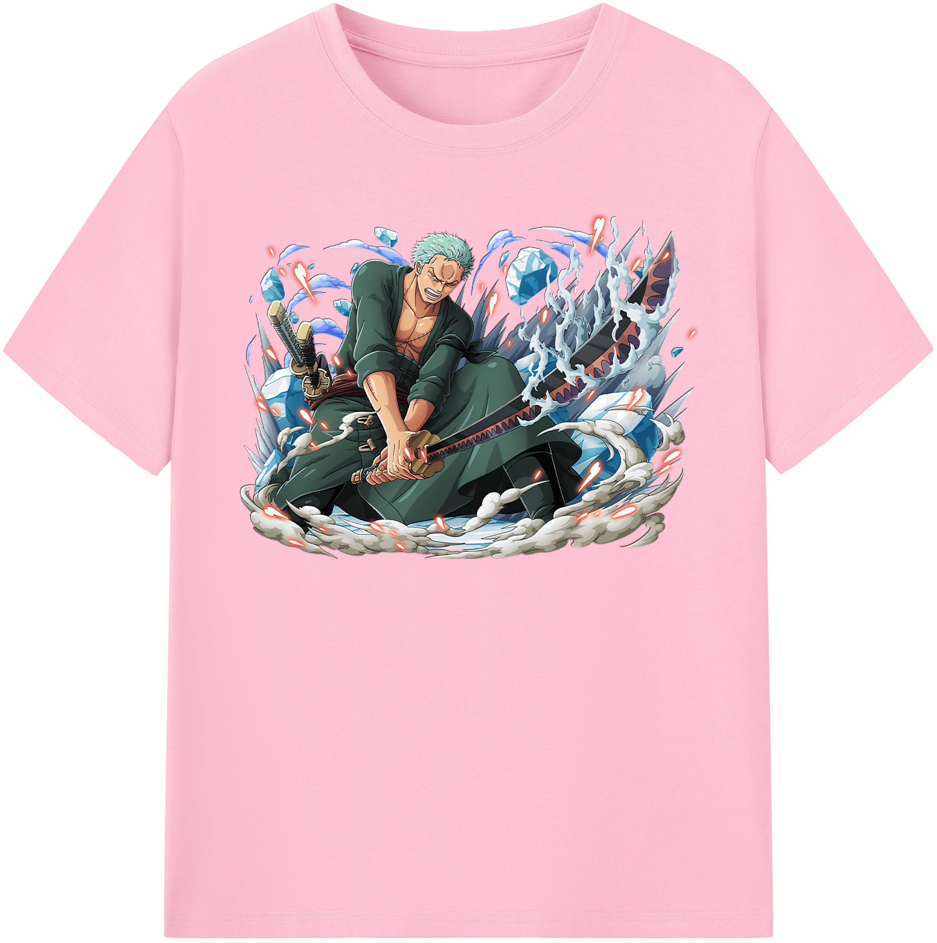 ワンピース ロロノア・ゾロ ONE PIECE Roronoa Zoro 綿100％半袖Tシャツ（フロントプリント）