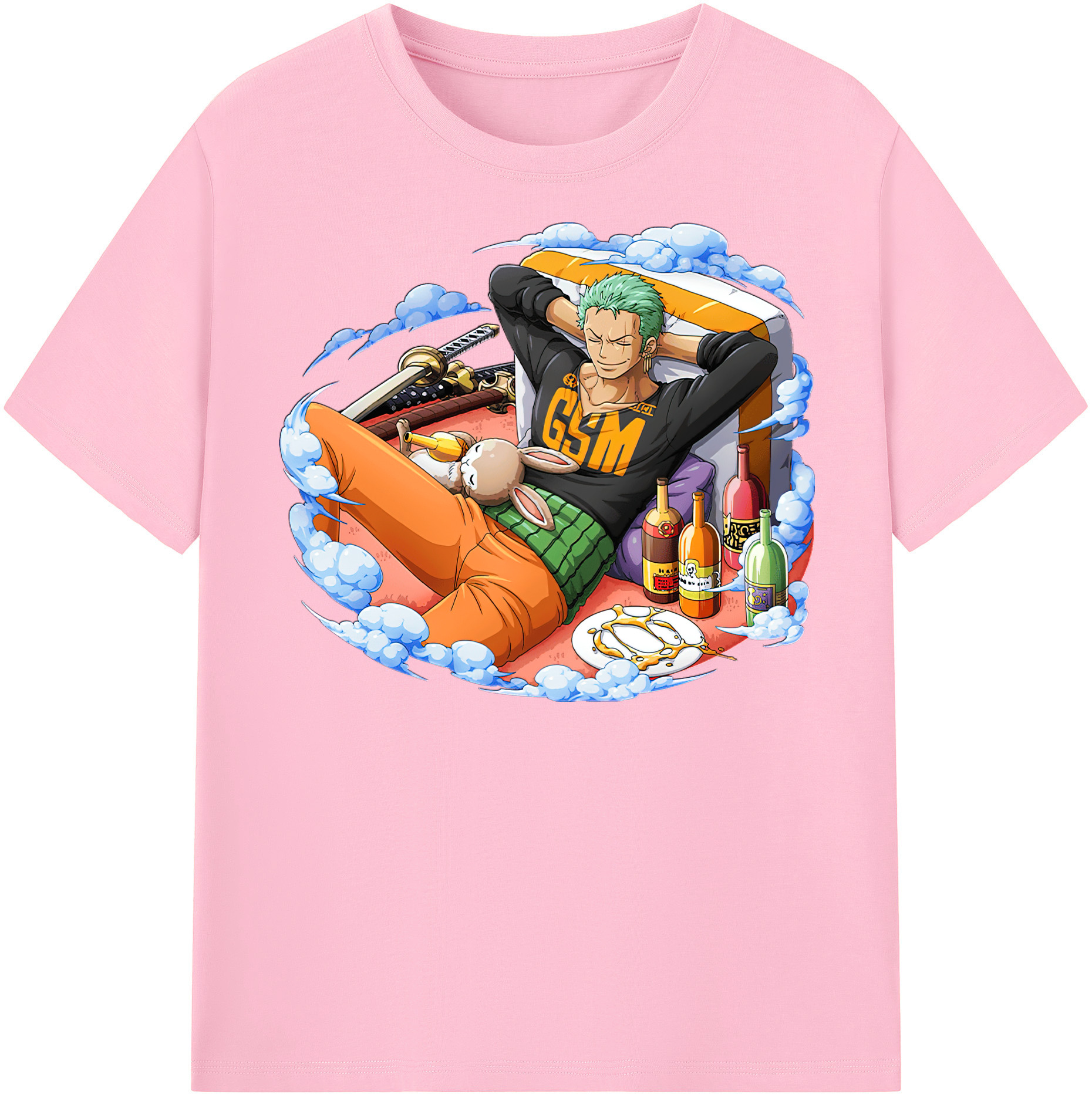 ワンピース ロロノア・ゾロ ONE PIECE Roronoa Zoro 綿100％半袖Tシャツ（フロントプリント）
