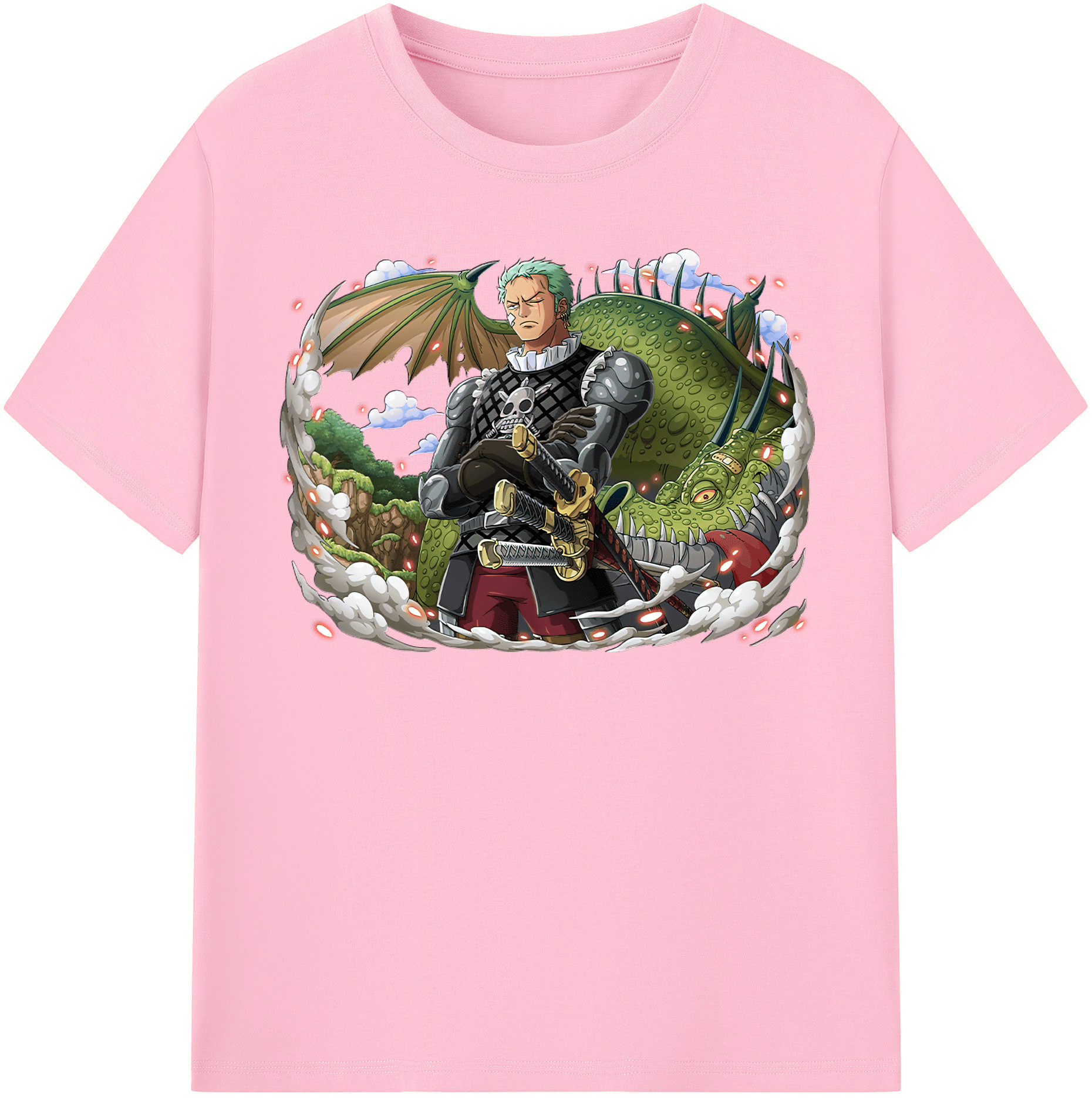 ワンピース ロロノア・ゾロ ONE PIECE Roronoa Zoro 綿100％半袖Tシャツ（フロントプリント）