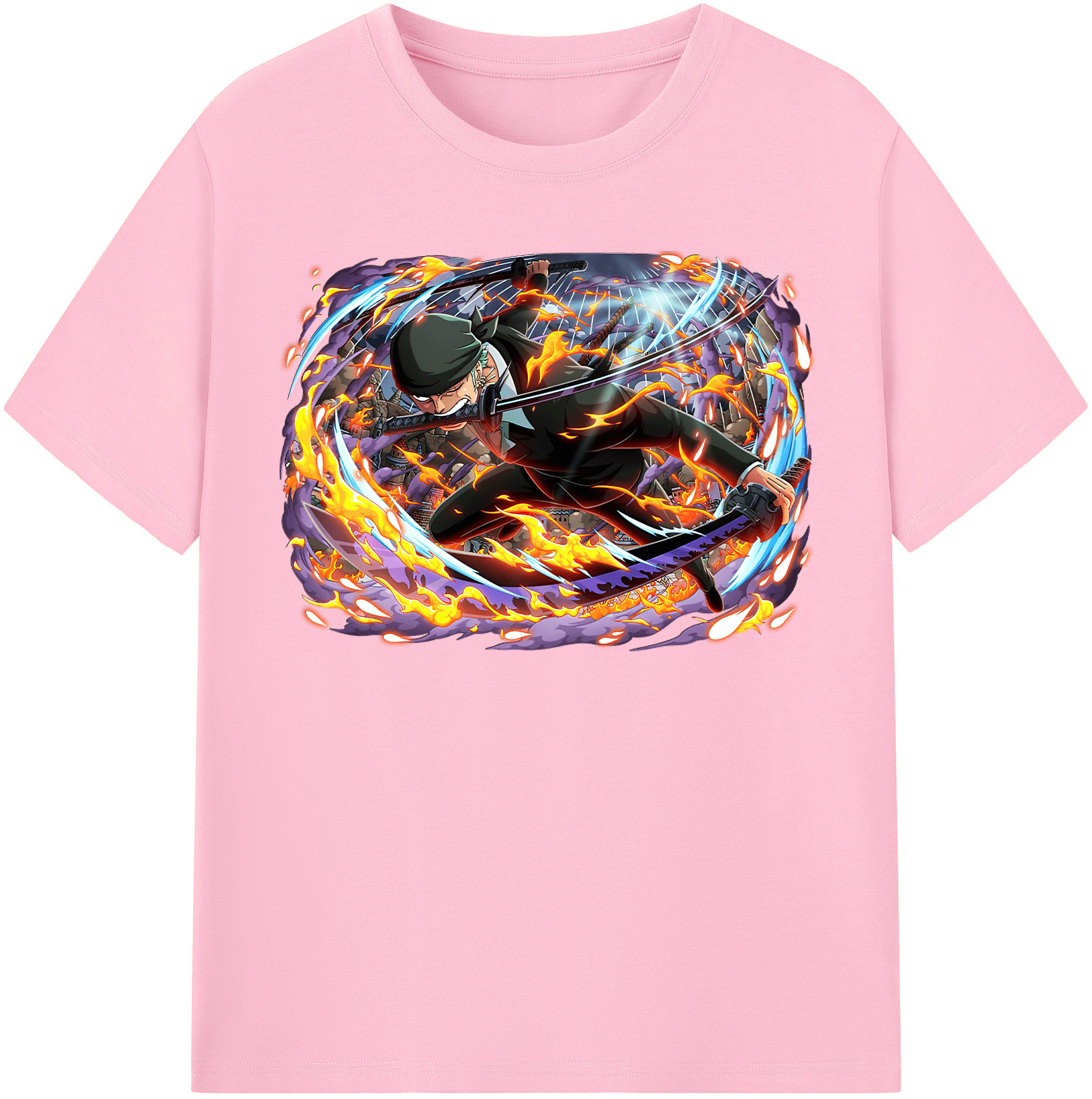 ワンピース ロロノア・ゾロ ONE PIECE Roronoa Zoro 綿100％半袖Tシャツ（フロントプリント）