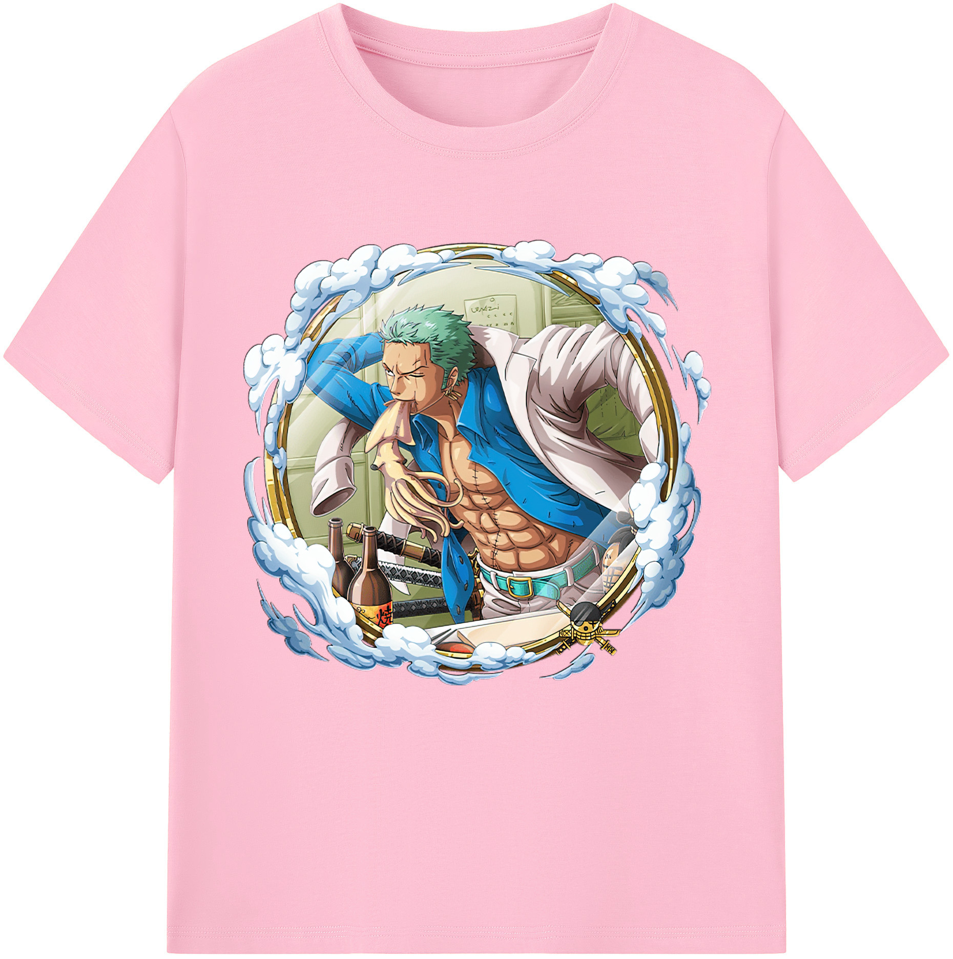 ワンピース ロロノア・ゾロ ONE PIECE Roronoa Zoro 綿100％半袖Tシャツ（フロントプリント）