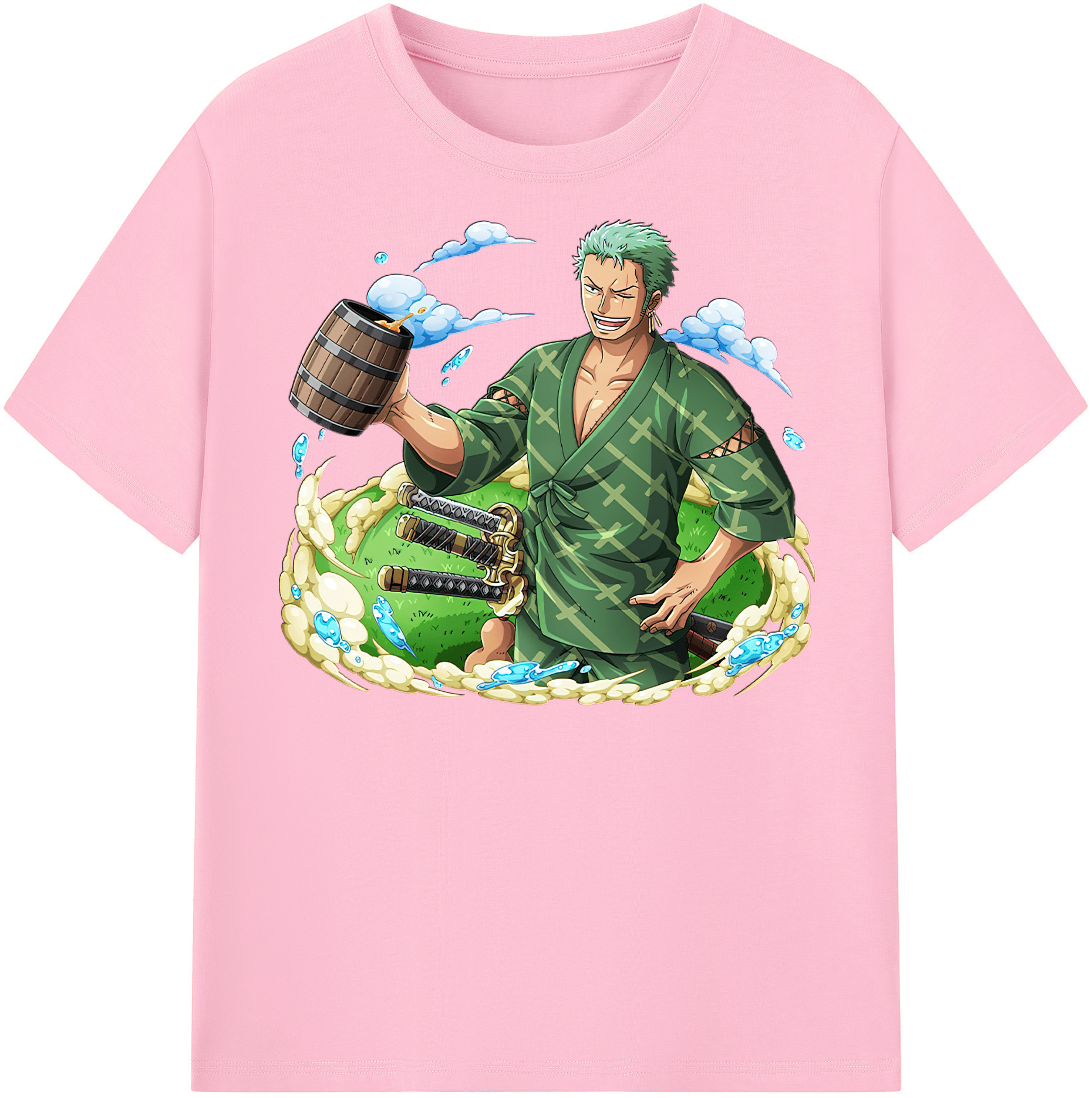ワンピース ロロノア・ゾロ ONE PIECE Roronoa Zoro 綿100％半袖Tシャツ（フロントプリント）
