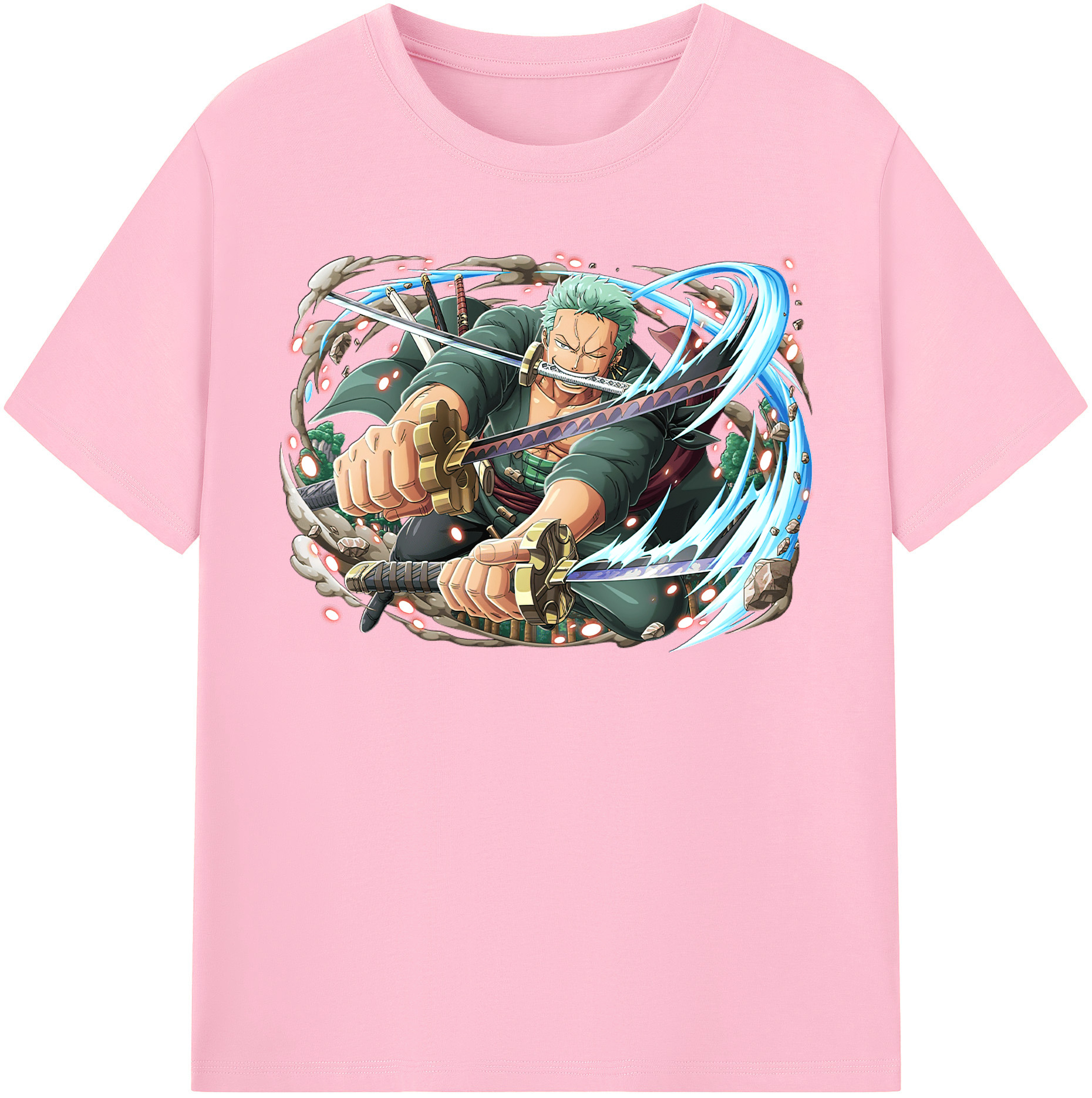 ワンピース ロロノア・ゾロ ONE PIECE Roronoa Zoro 綿100％半袖Tシャツ（フロントプリント）