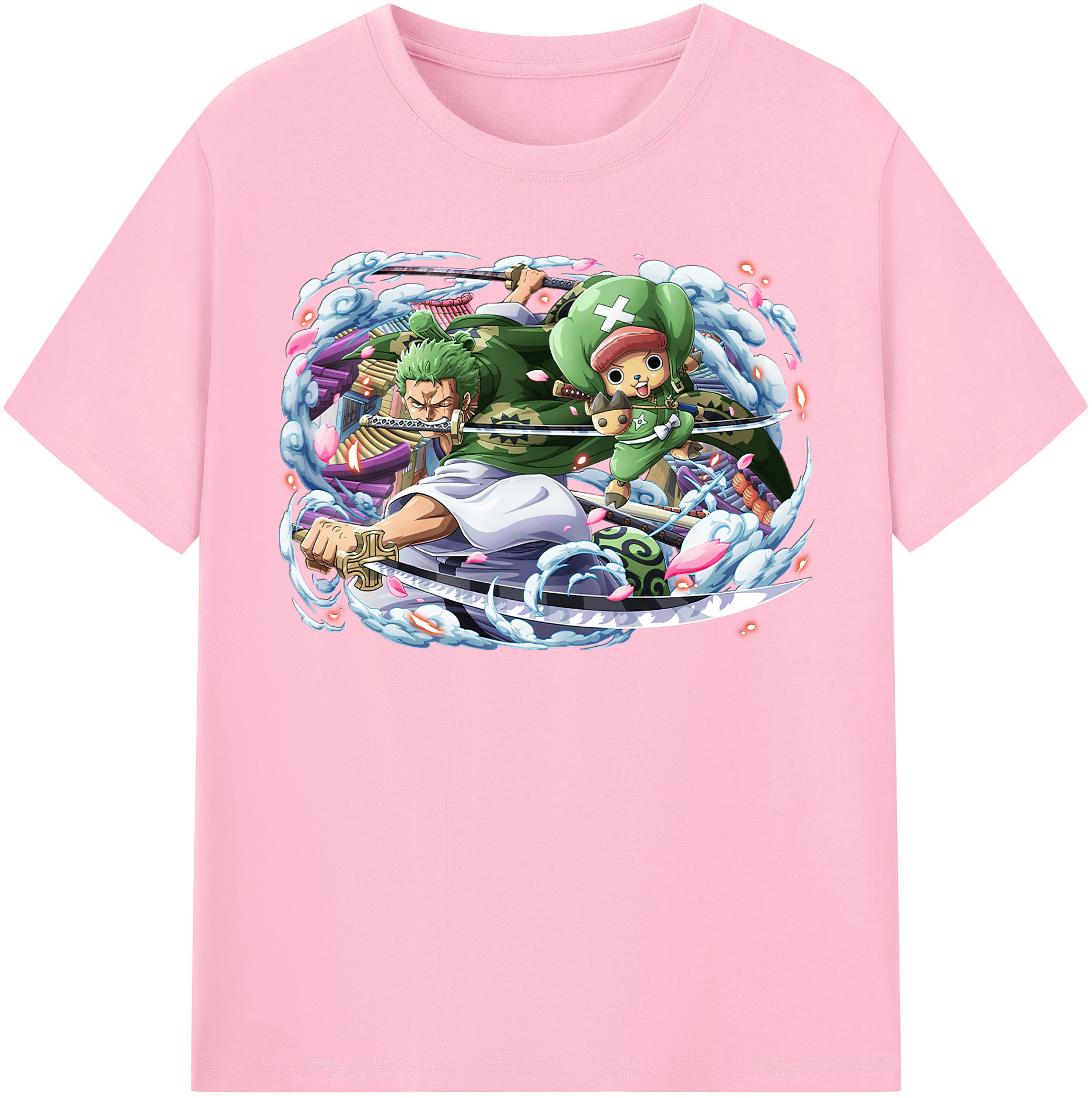 ワンピース ロロノア・ゾロ ONE PIECE Roronoa Zoro 綿100％半袖Tシャツ（フロントプリント）