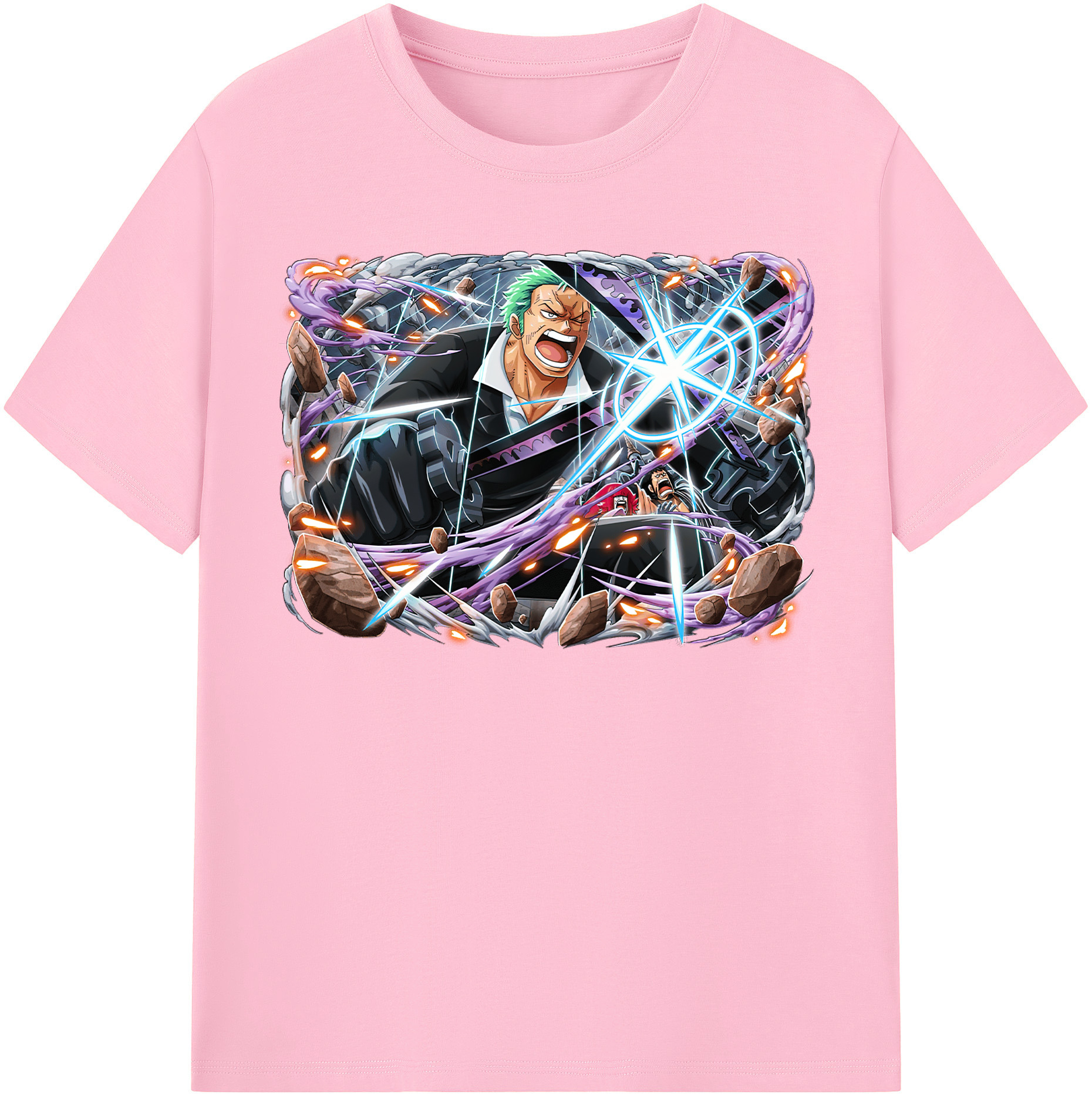ワンピース ロロノア・ゾロ ONE PIECE Roronoa Zoro 綿100％半袖Tシャツ（フロントプリント）