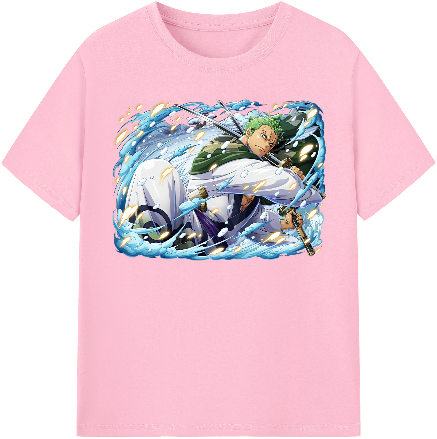 ワンピース ロロノア・ゾロ ONE PIECE Roronoa Zoro 綿100％半袖Tシャツ（フロントプリント）