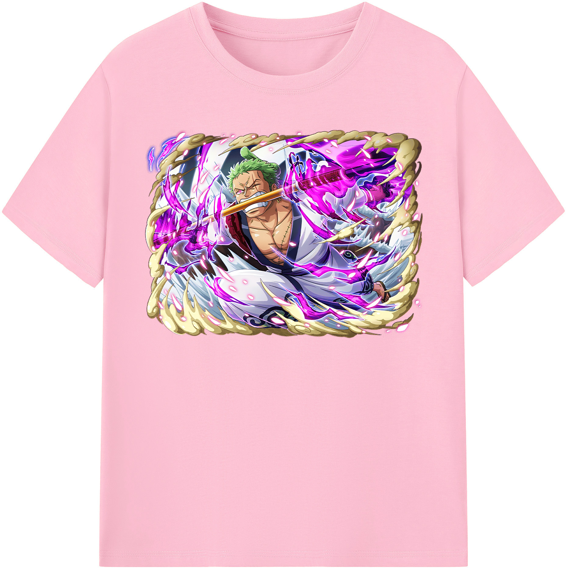 ワンピース ロロノア・ゾロ ONE PIECE Roronoa Zoro 綿100％半袖Tシャツ（フロントプリント）