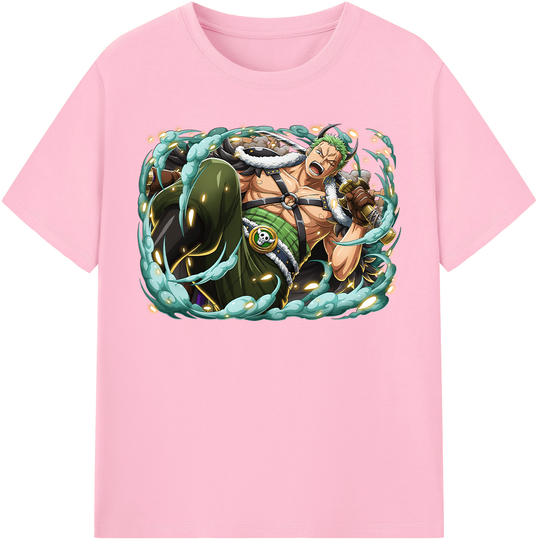 ワンピース ロロノア・ゾロ ONE PIECE Roronoa Zoro 綿100％半袖Tシャツ（フロントプリント）