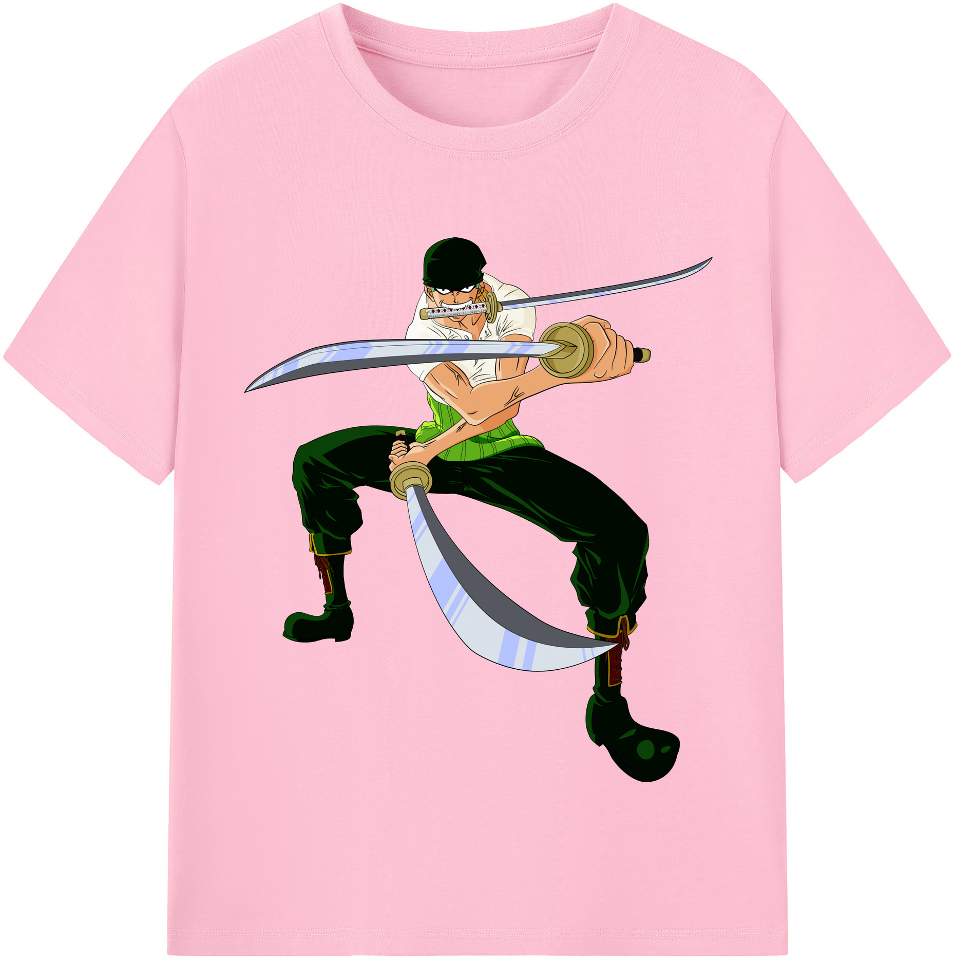ワンピース ロロノア・ゾロ ONE PIECE Roronoa Zoro 綿100％半袖Tシャツ（フロントプリント）