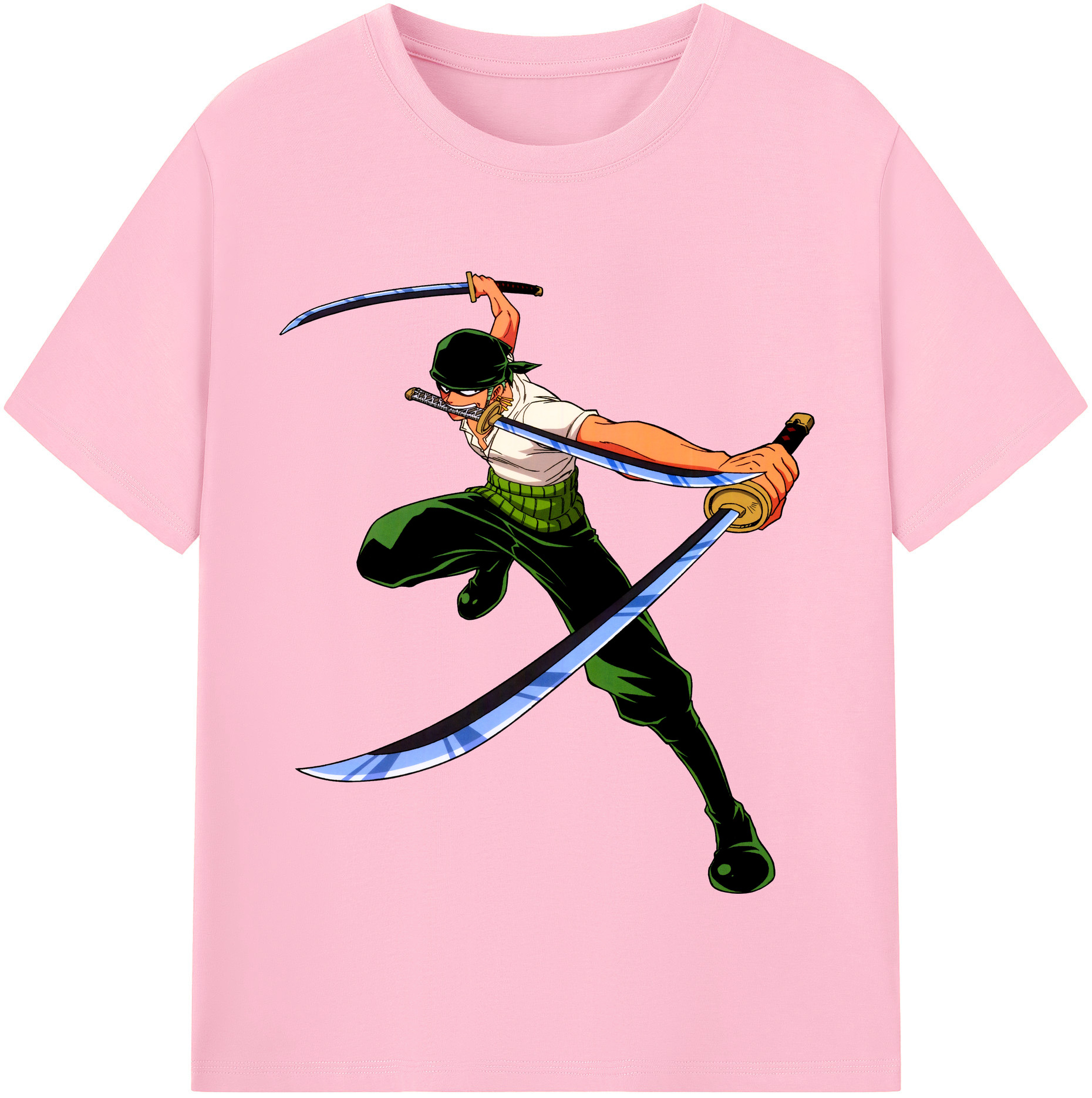 ワンピース ロロノア・ゾロ ONE PIECE Roronoa Zoro 綿100％半袖Tシャツ（フロントプリント）