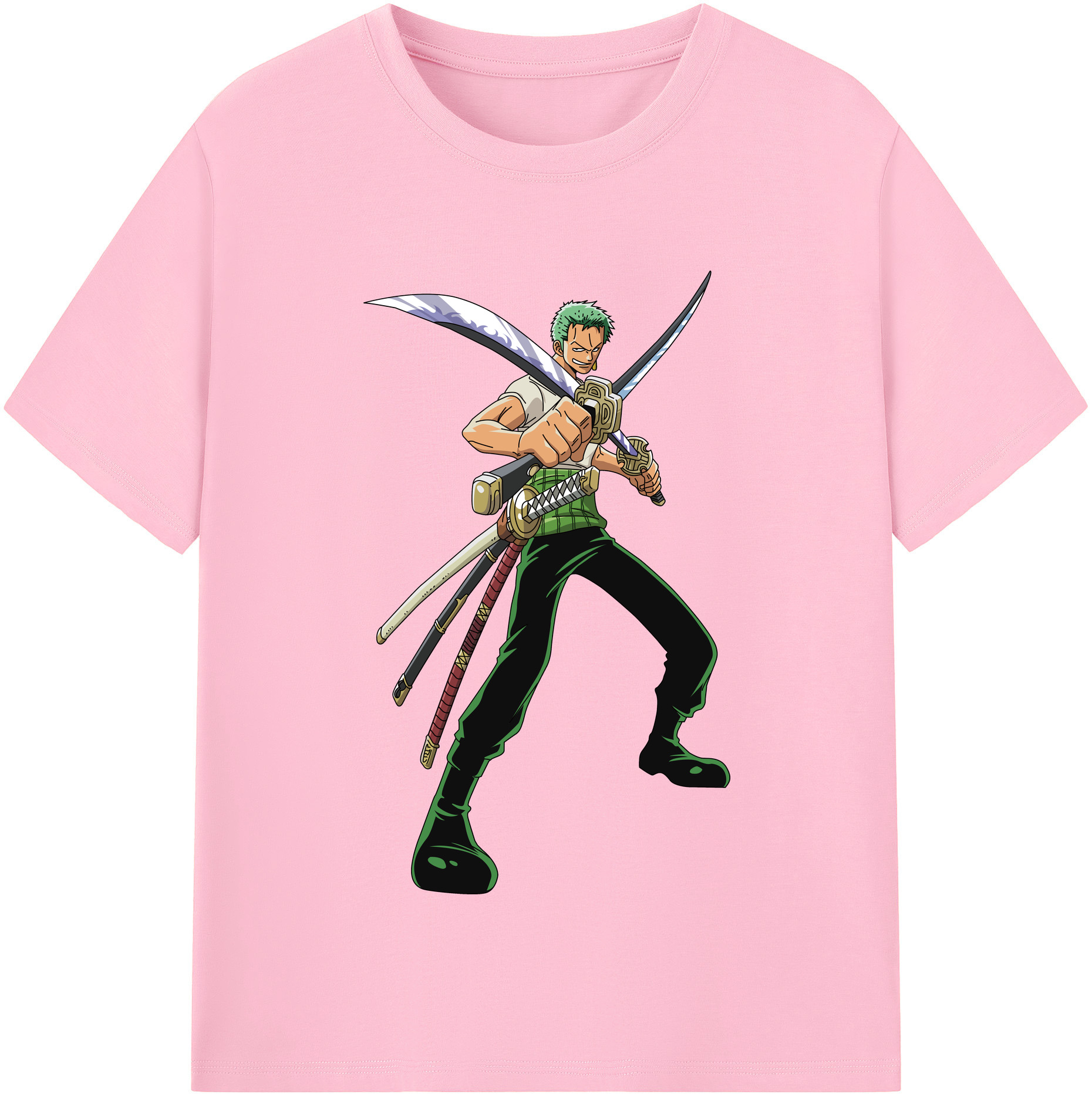 ワンピース ロロノア・ゾロ ONE PIECE Roronoa Zoro 綿100％半袖Tシャツ（フロントプリント）