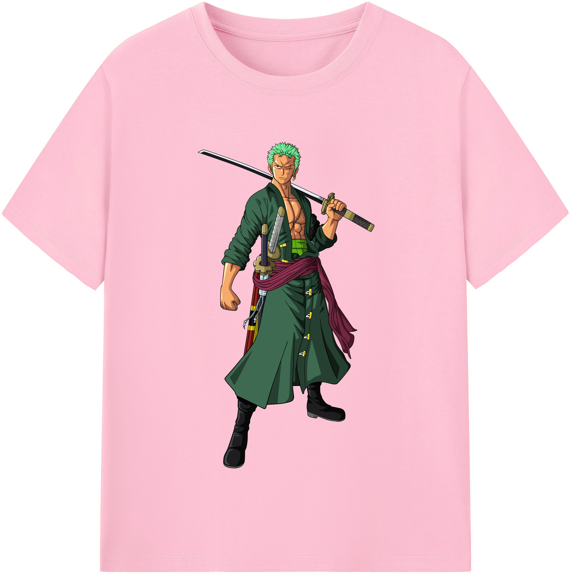 ワンピース ロロノア・ゾロ ONE PIECE Roronoa Zoro 綿100％半袖Tシャツ（フロントプリント）