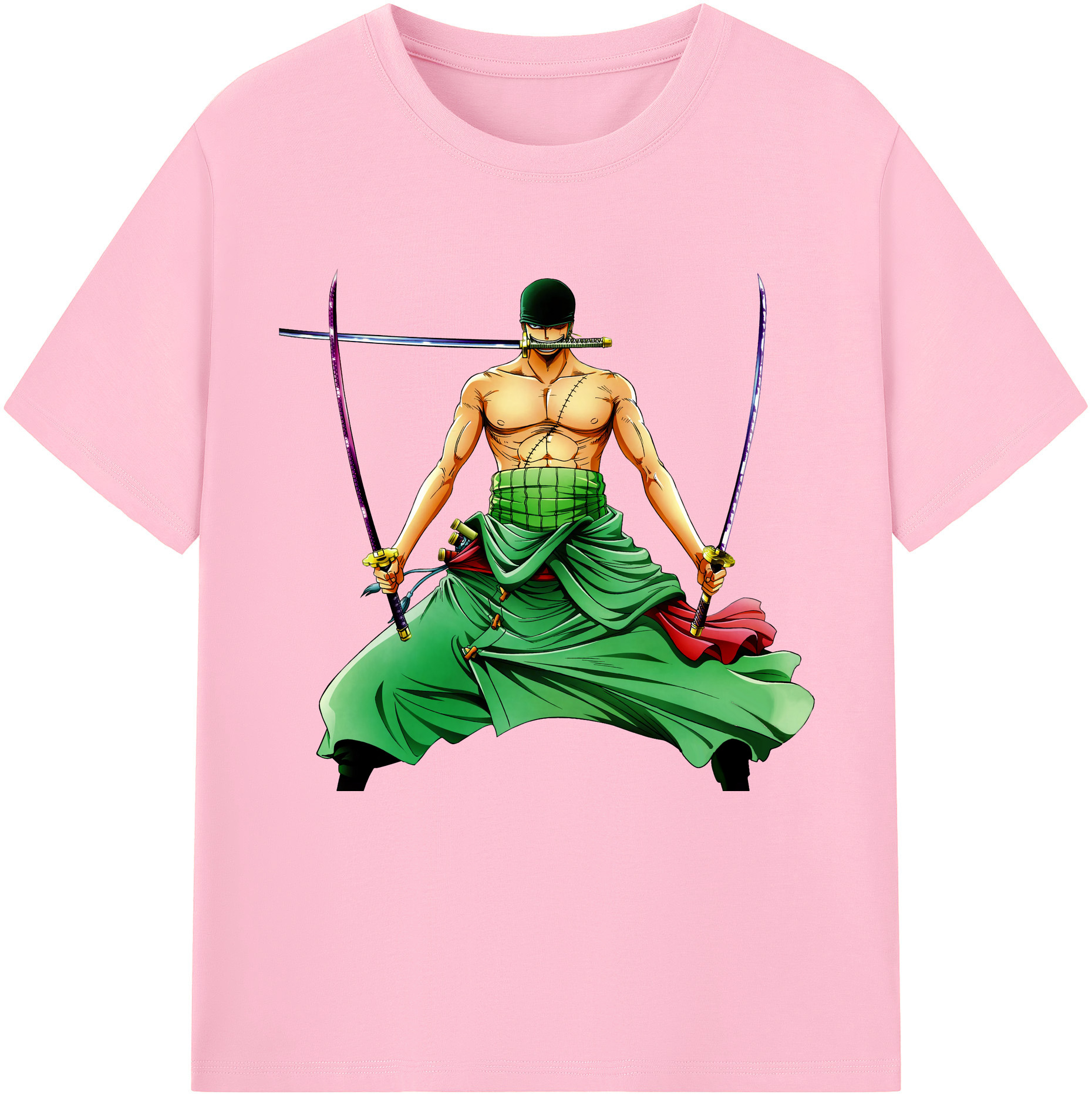 ワンピース ロロノア・ゾロ ONE PIECE Roronoa Zoro 綿100％半袖Tシャツ（フロントプリント）
