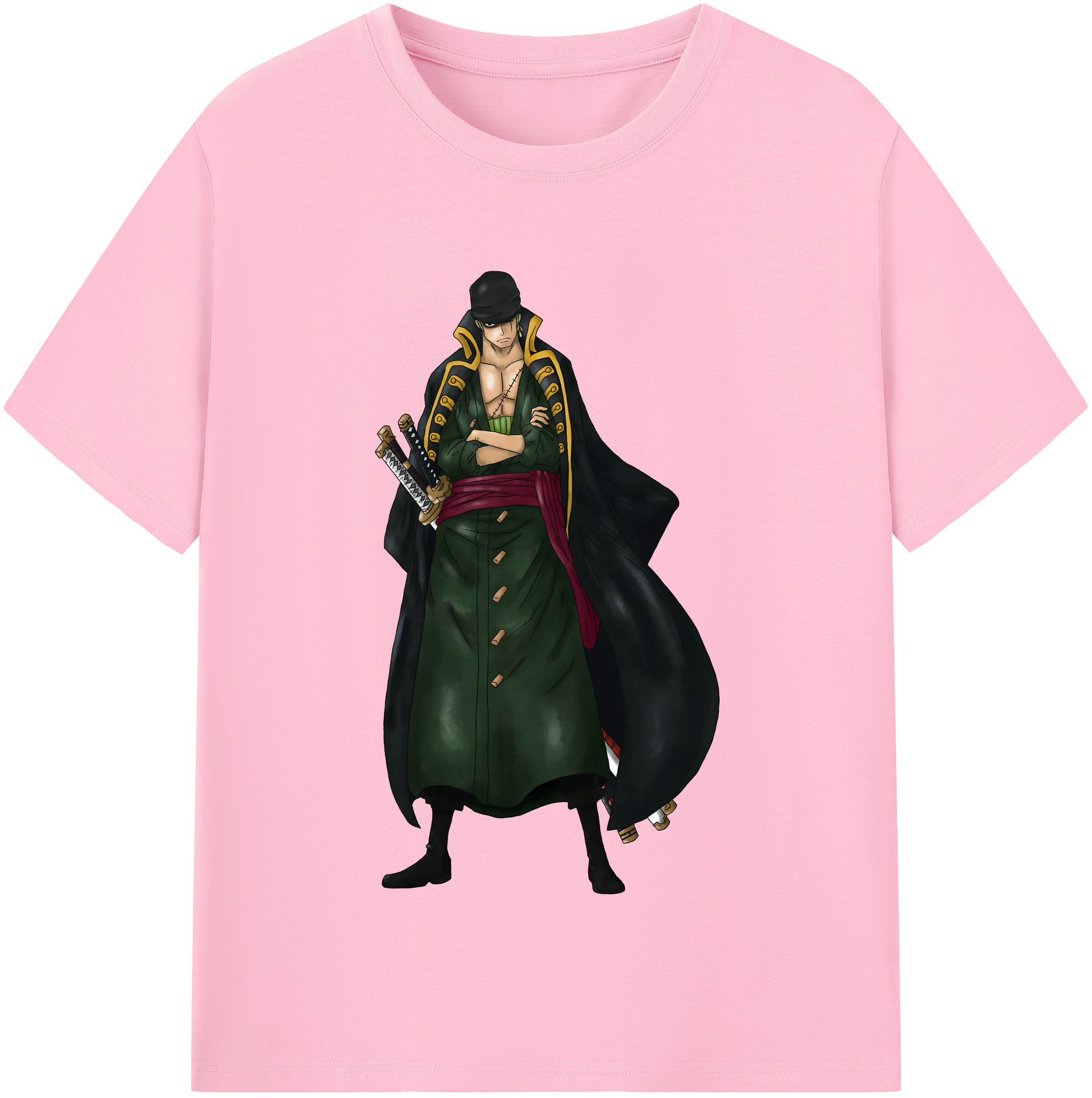 ワンピース ロロノア・ゾロ ONE PIECE Roronoa Zoro 綿100％半袖Tシャツ（フロントプリント）