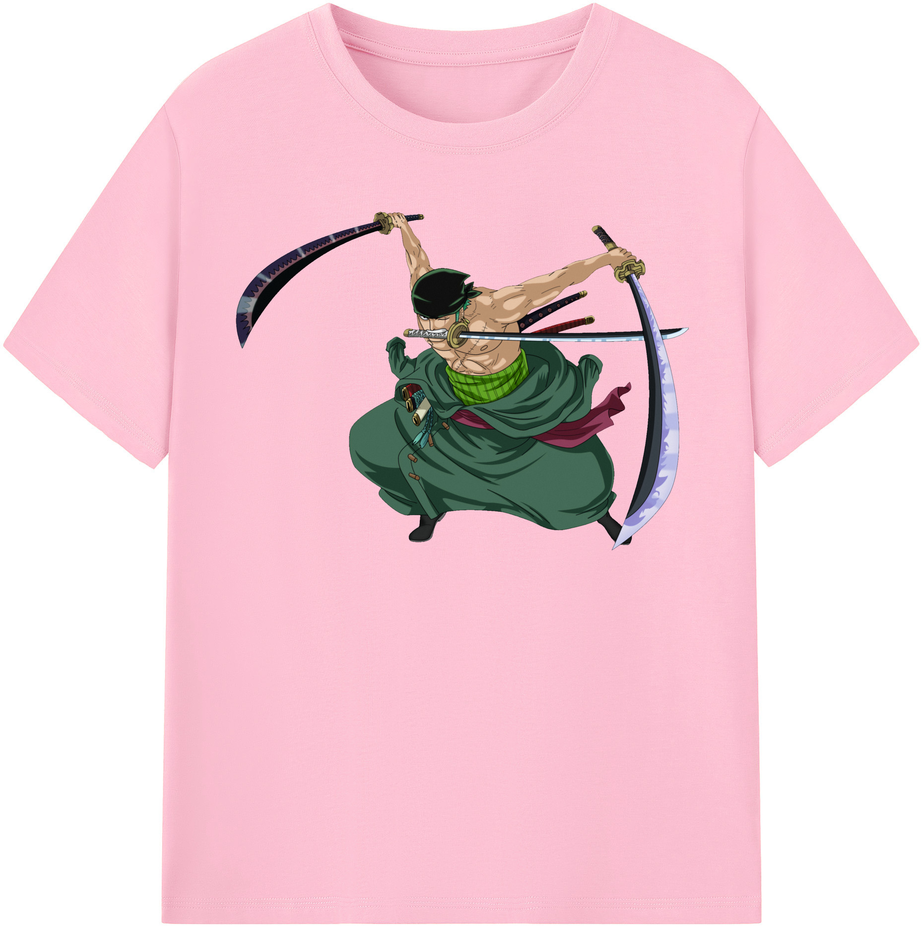 ワンピース ロロノア・ゾロ ONE PIECE Roronoa Zoro 綿100％半袖Tシャツ（フロントプリント）
