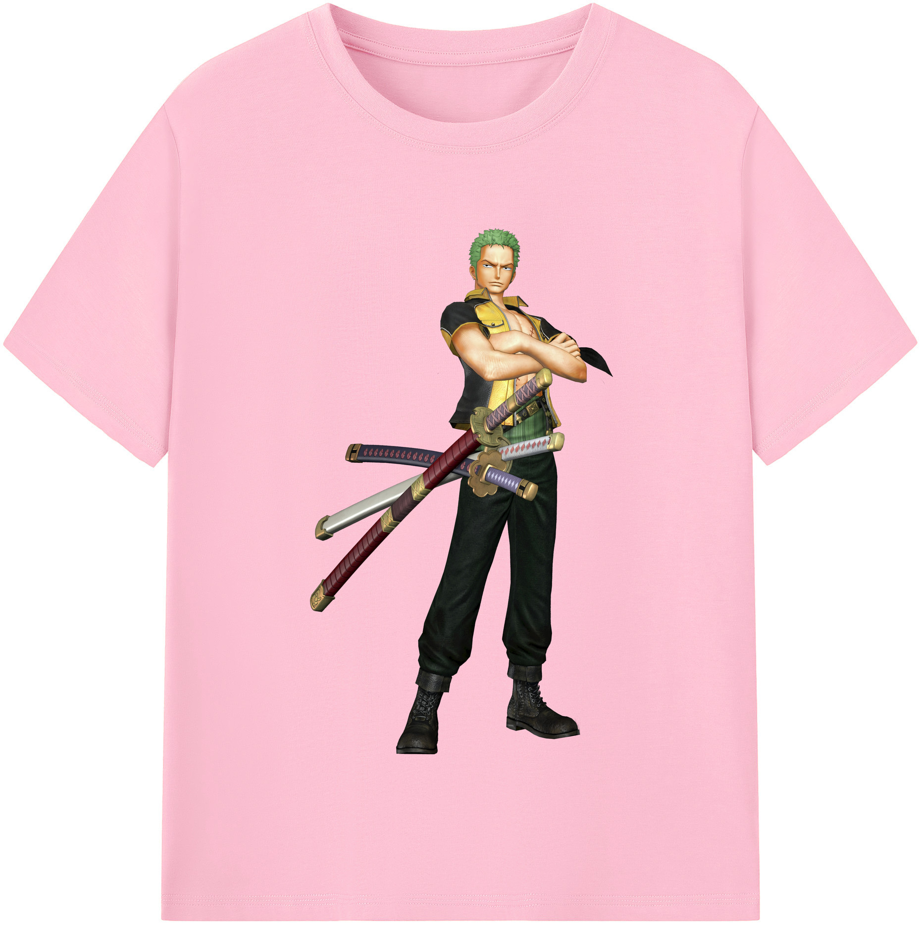 ワンピース ロロノア・ゾロ ONE PIECE Roronoa Zoro 綿100％半袖Tシャツ（フロントプリント）
