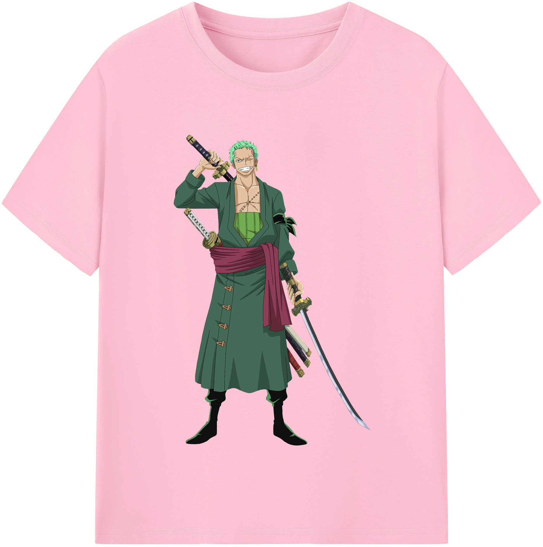 ワンピース ロロノア・ゾロ ONE PIECE Roronoa Zoro 綿100％半袖Tシャツ（フロントプリント）