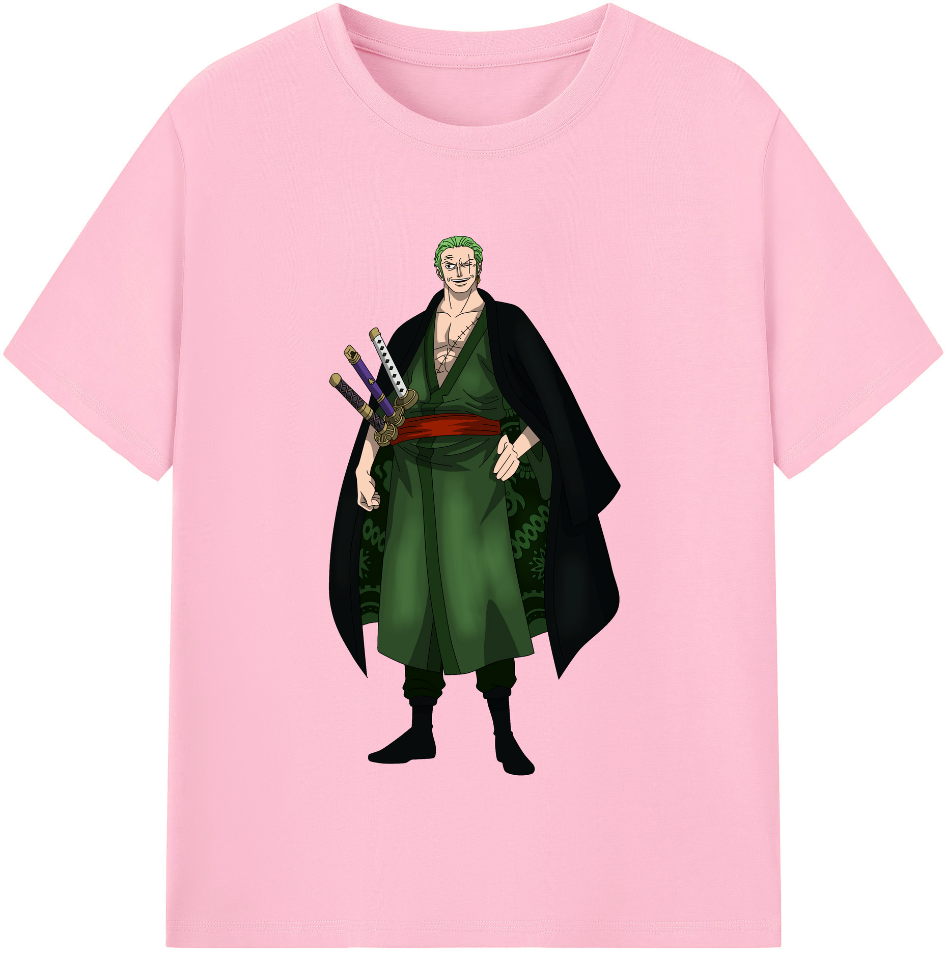 ワンピース ロロノア・ゾロ ONE PIECE Roronoa Zoro 綿100％半袖Tシャツ（フロントプリント）