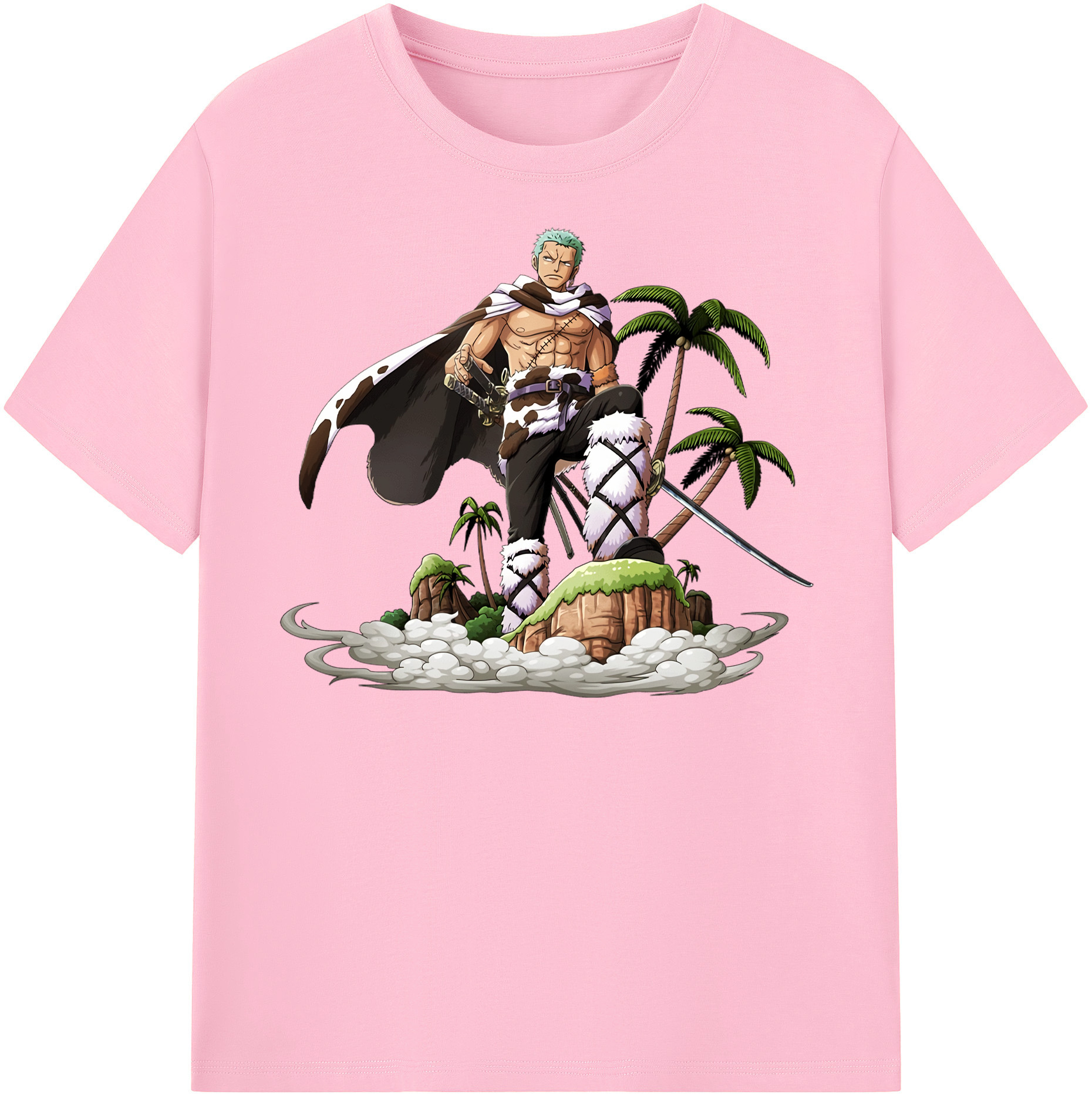 ワンピース ロロノア・ゾロ ONE PIECE Roronoa Zoro 綿100％半袖Tシャツ（フロントプリント）