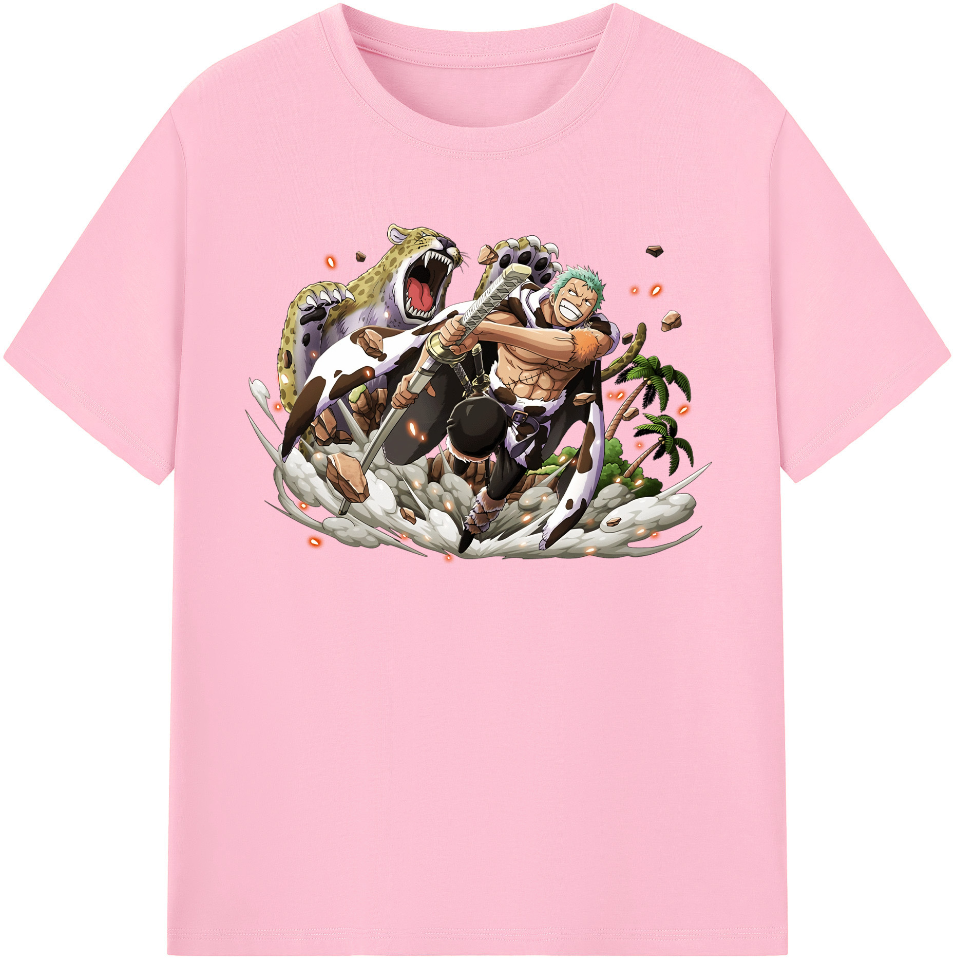 ワンピース ロロノア・ゾロ ONE PIECE Roronoa Zoro 綿100％半袖Tシャツ（フロントプリント）