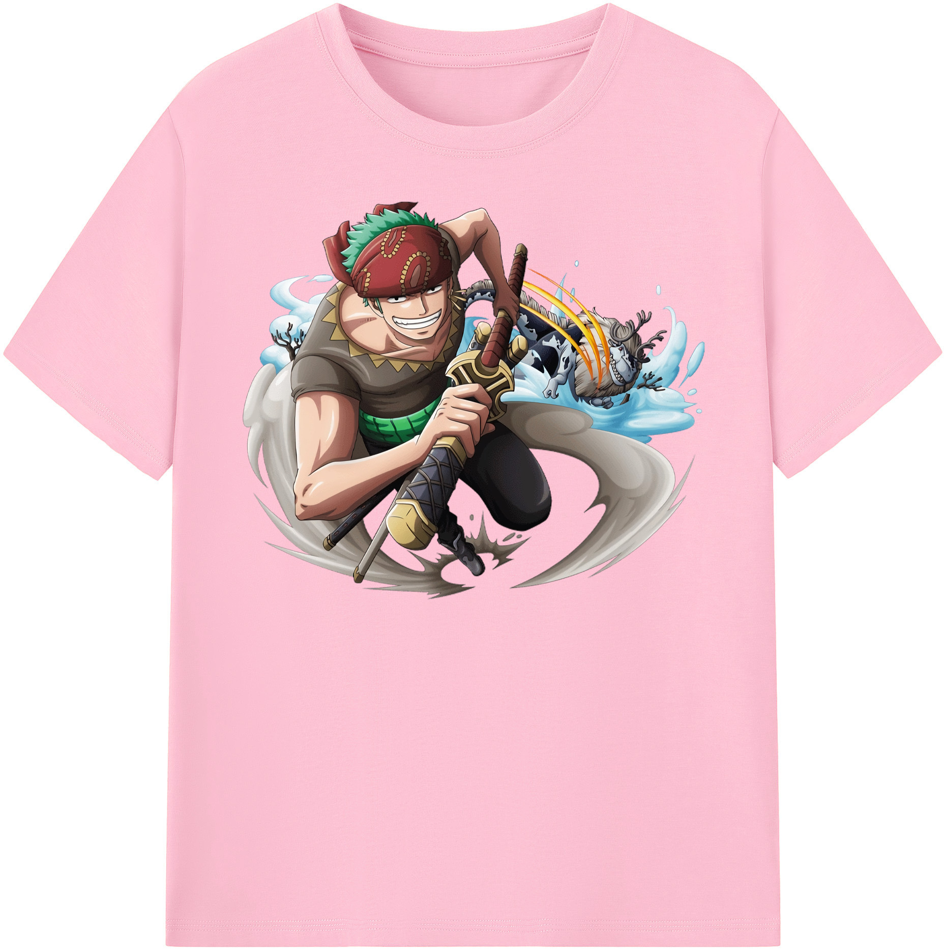 ワンピース ロロノア・ゾロ ONE PIECE Roronoa Zoro 綿100％半袖Tシャツ（フロントプリント）