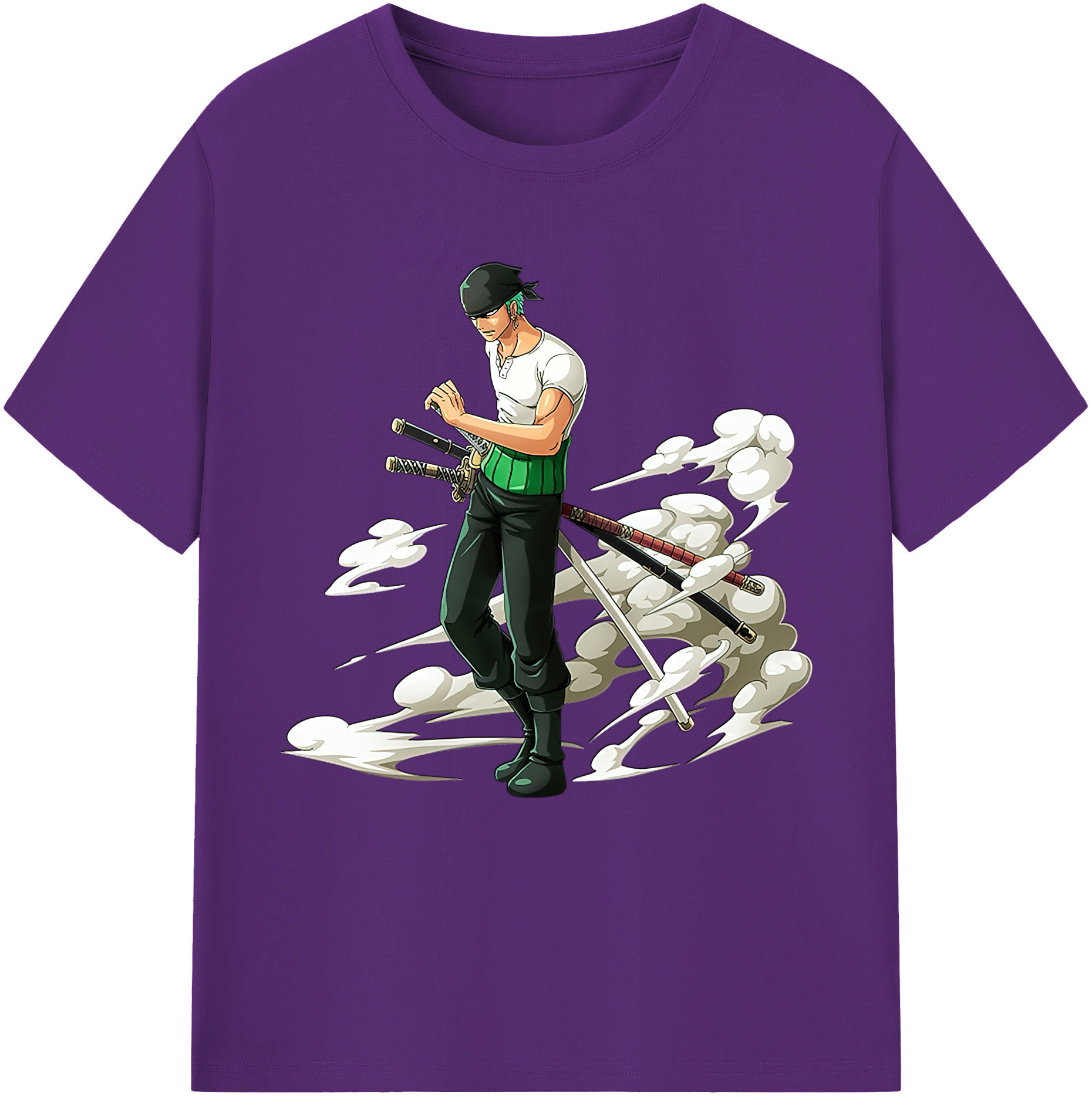 ワンピース ロロノア・ゾロ ONE PIECE Roronoa Zoro 綿100％半袖Tシャツ（フロントプリント）