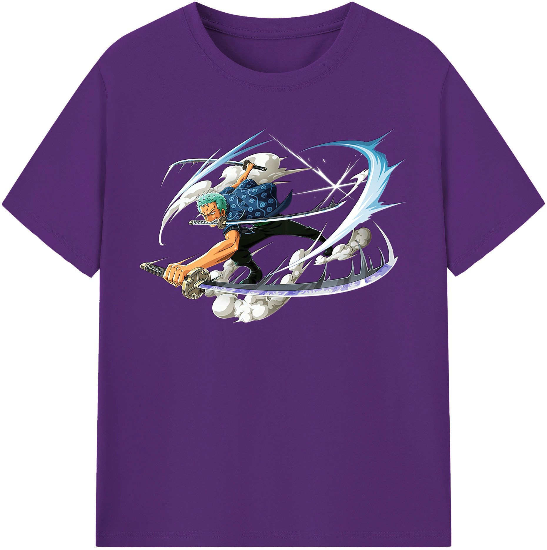 ワンピース ロロノア・ゾロ ONE PIECE Roronoa Zoro 綿100％半袖Tシャツ（フロントプリント）