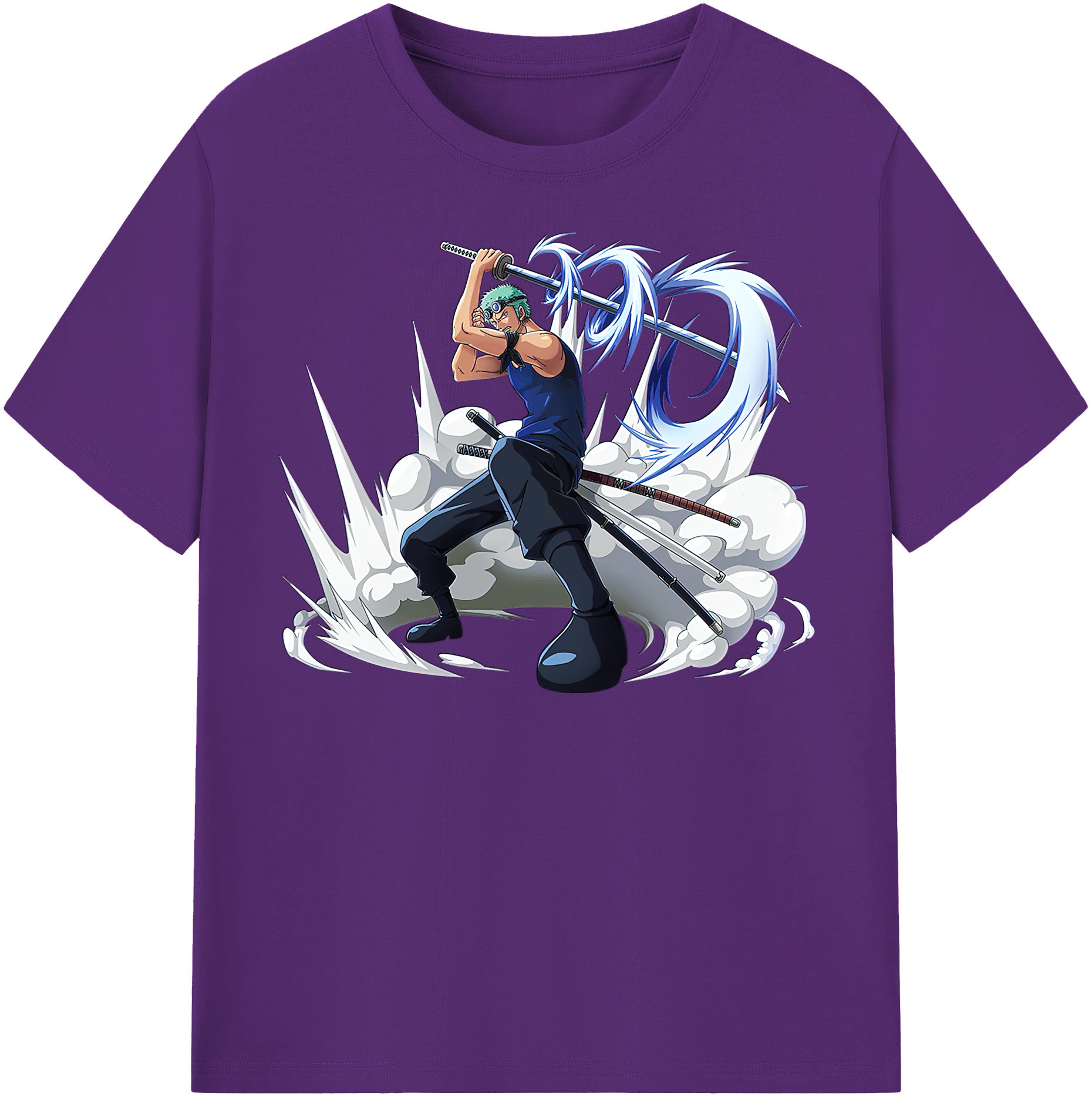 ワンピース ロロノア・ゾロ ONE PIECE Roronoa Zoro 綿100％半袖Tシャツ（フロントプリント）