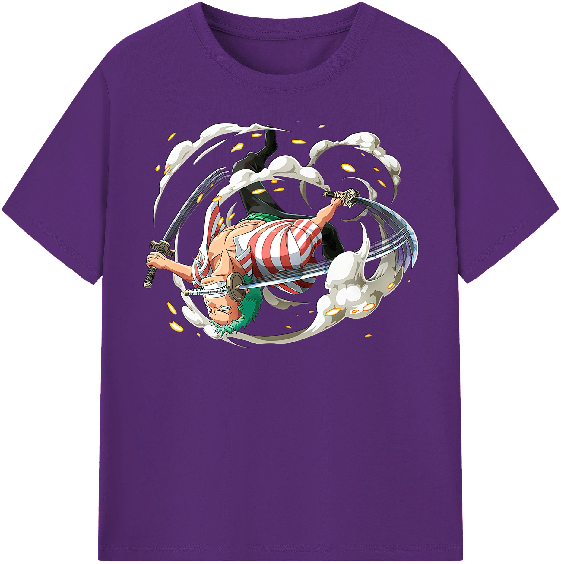 ワンピース ロロノア・ゾロ ONE PIECE Roronoa Zoro 綿100％半袖Tシャツ（フロントプリント）