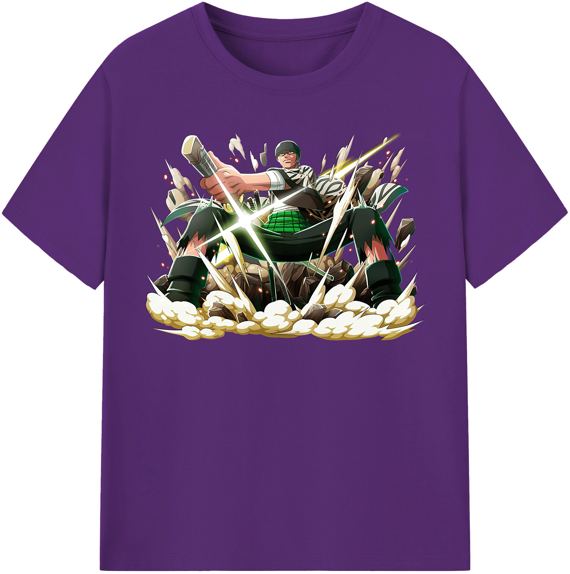 ワンピース ロロノア・ゾロ ONE PIECE Roronoa Zoro 綿100％半袖Tシャツ（フロントプリント）