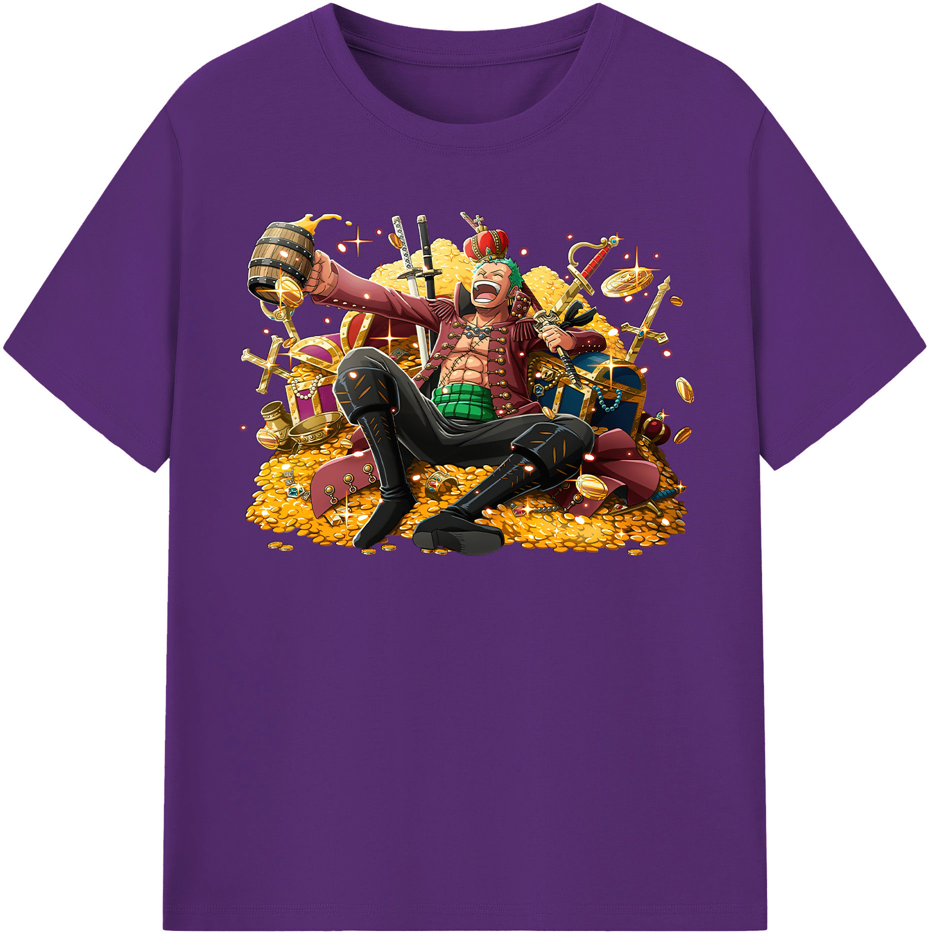 ワンピース ロロノア・ゾロ ONE PIECE Roronoa Zoro 綿100％半袖Tシャツ（フロントプリント）