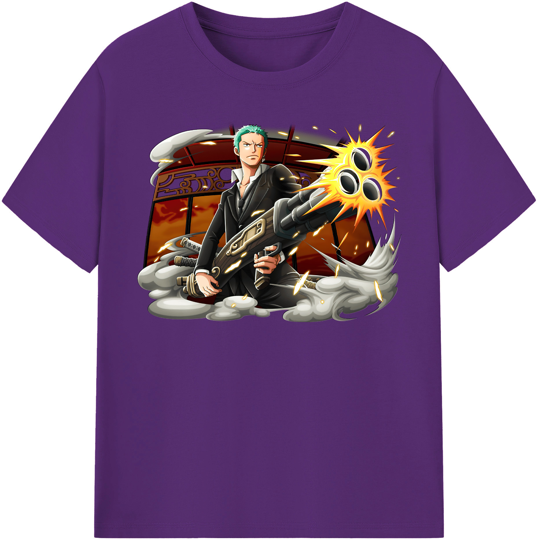 ワンピース ロロノア・ゾロ ONE PIECE Roronoa Zoro 綿100％半袖Tシャツ（フロントプリント）