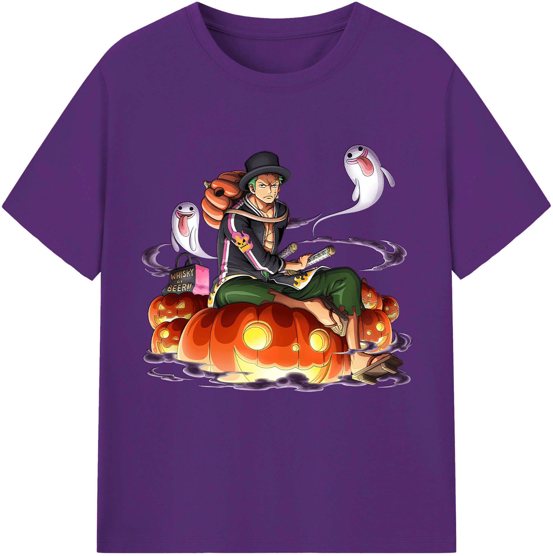 ワンピース ロロノア・ゾロ ONE PIECE Roronoa Zoro 綿100％半袖Tシャツ（フロントプリント）