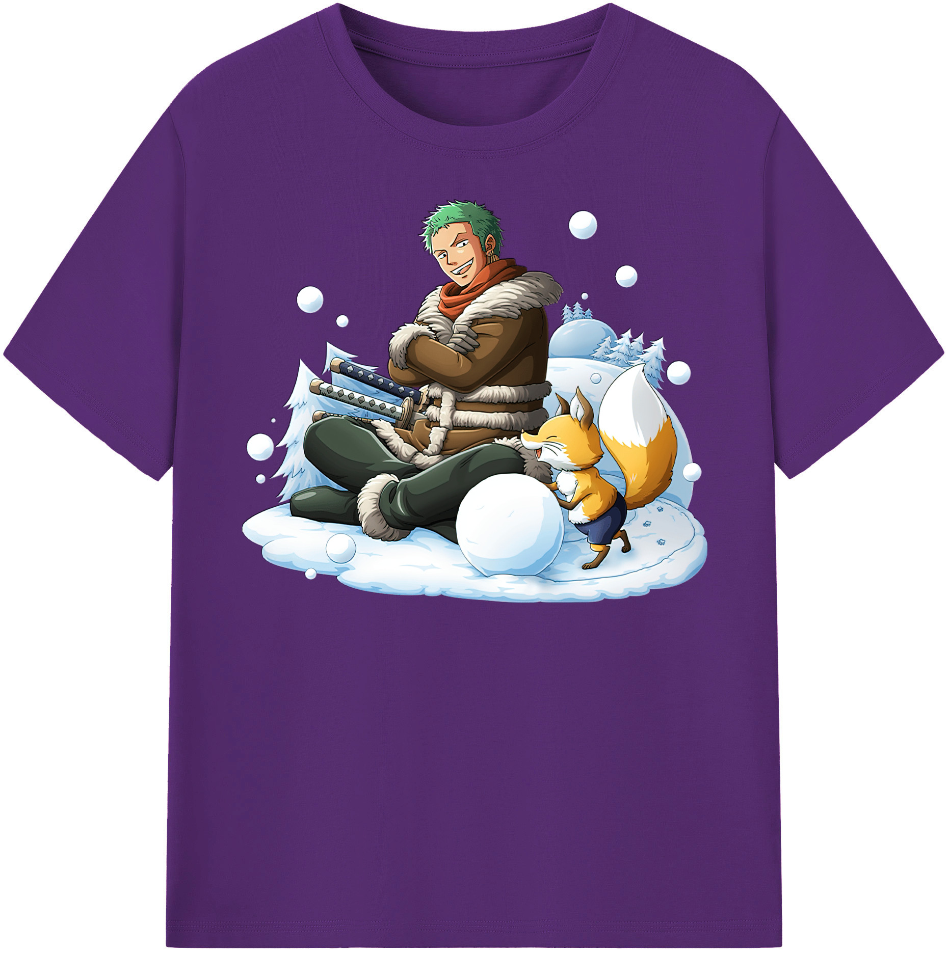 ワンピース ロロノア・ゾロ ONE PIECE Roronoa Zoro 綿100％半袖Tシャツ（フロントプリント）