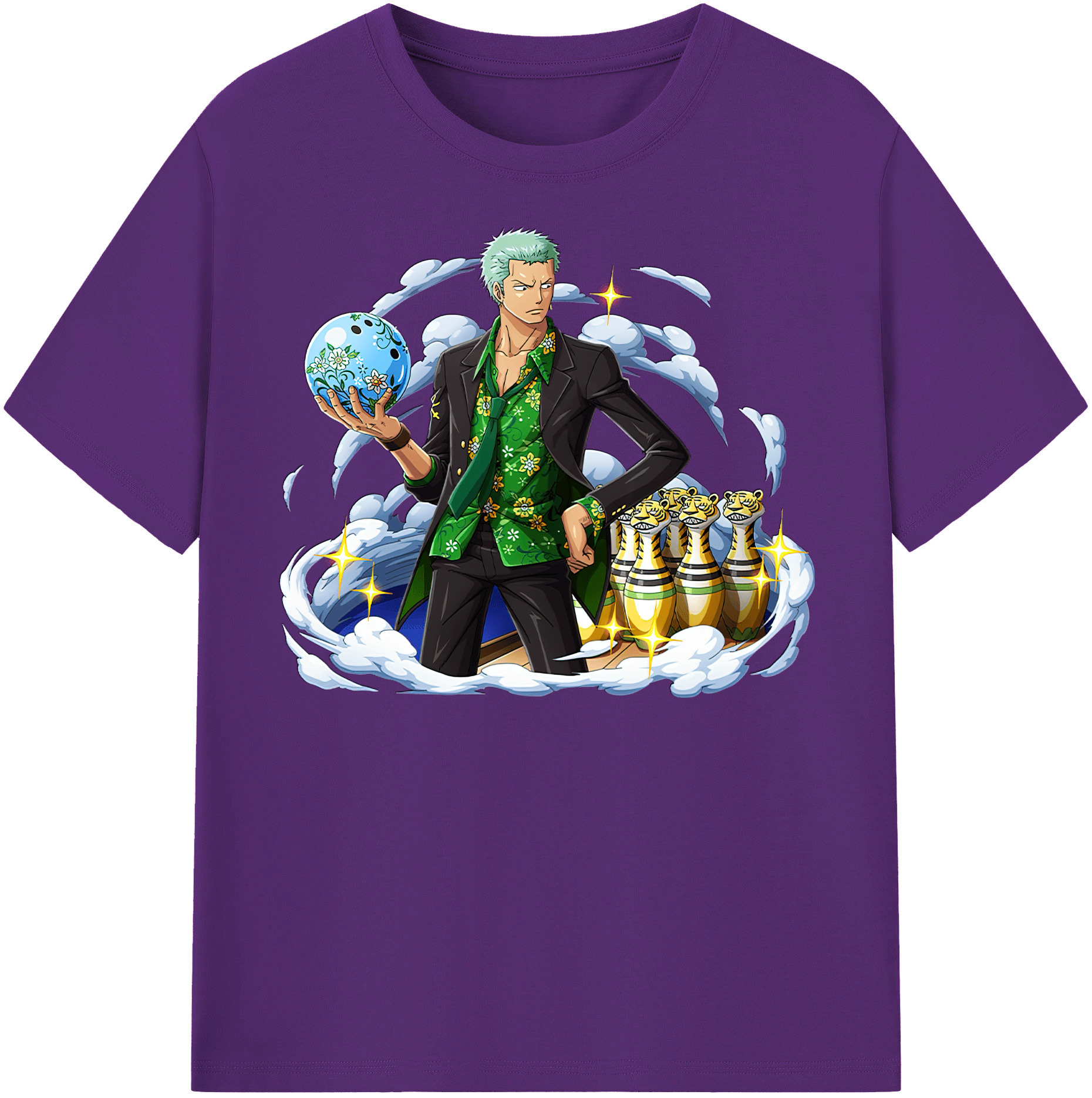 ワンピース ロロノア・ゾロ ONE PIECE Roronoa Zoro 綿100％半袖Tシャツ（フロントプリント）