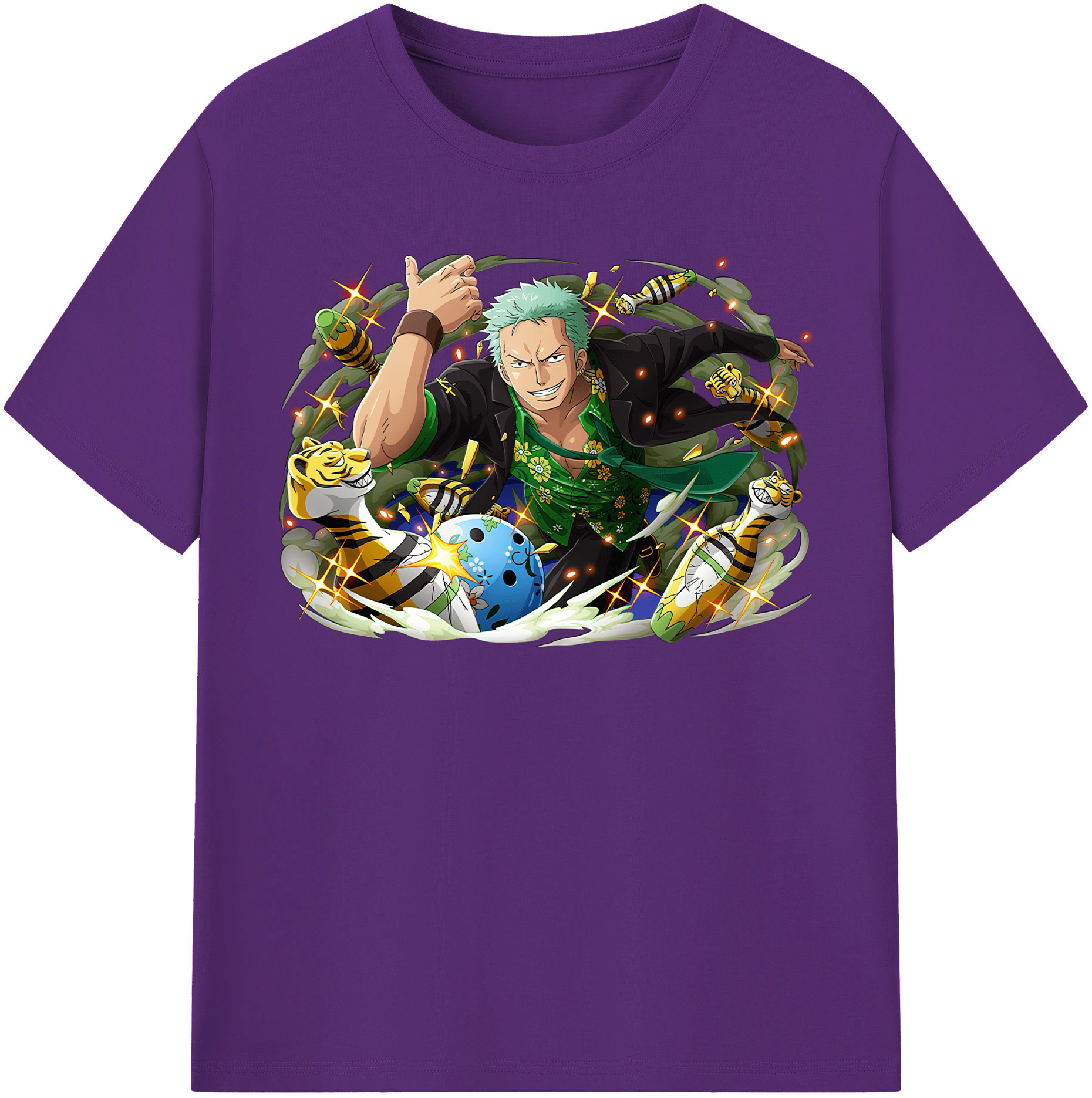 ワンピース ロロノア・ゾロ ONE PIECE Roronoa Zoro 綿100％半袖Tシャツ（フロントプリント）