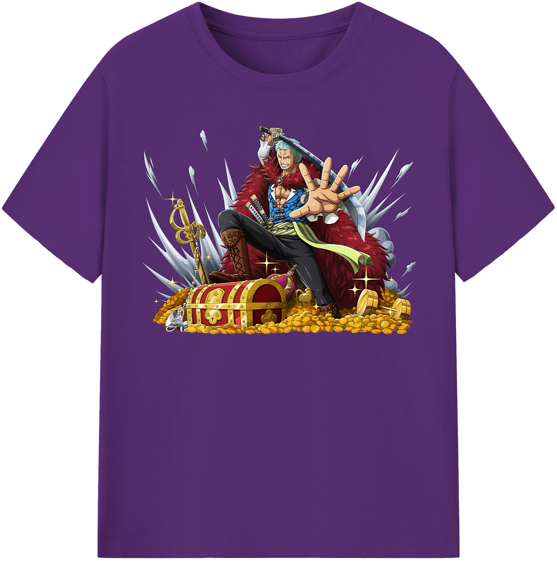 ワンピース ロロノア・ゾロ ONE PIECE Roronoa Zoro 綿100％半袖Tシャツ（フロントプリント）
