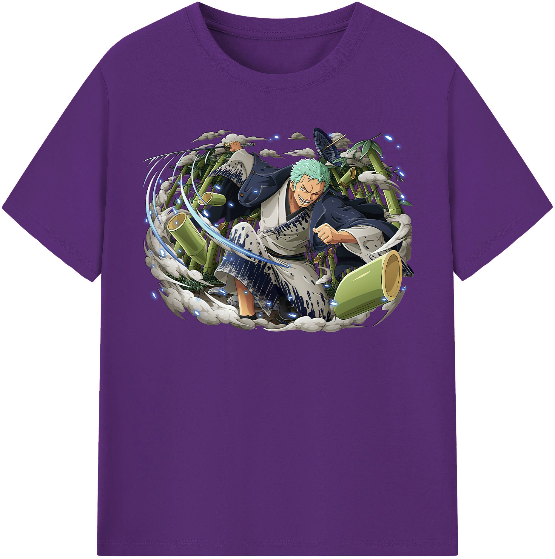 ワンピース ロロノア・ゾロ ONE PIECE Roronoa Zoro 綿100％半袖Tシャツ（フロントプリント）