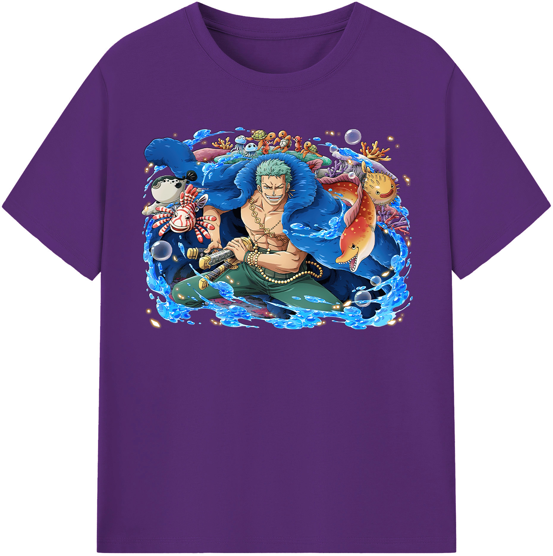 （画像用） ワンピース ロロノア・ゾロ ONE PIECE Roronoa Zoro 綿100％半袖Tシャツ（フロントプリント）