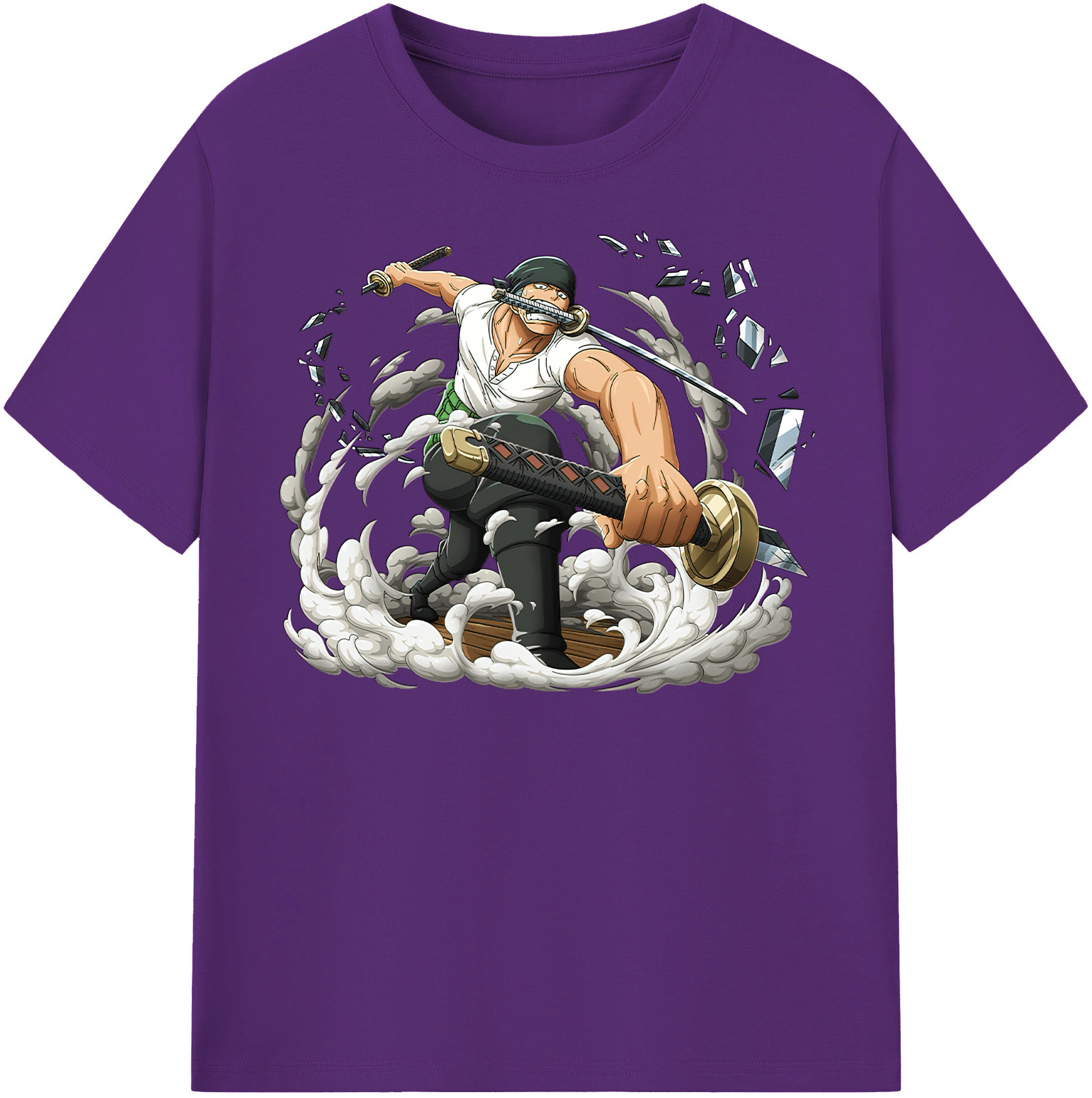 ワンピース ロロノア・ゾロ ONE PIECE Roronoa Zoro 綿100％半袖Tシャツ（フロントプリント）