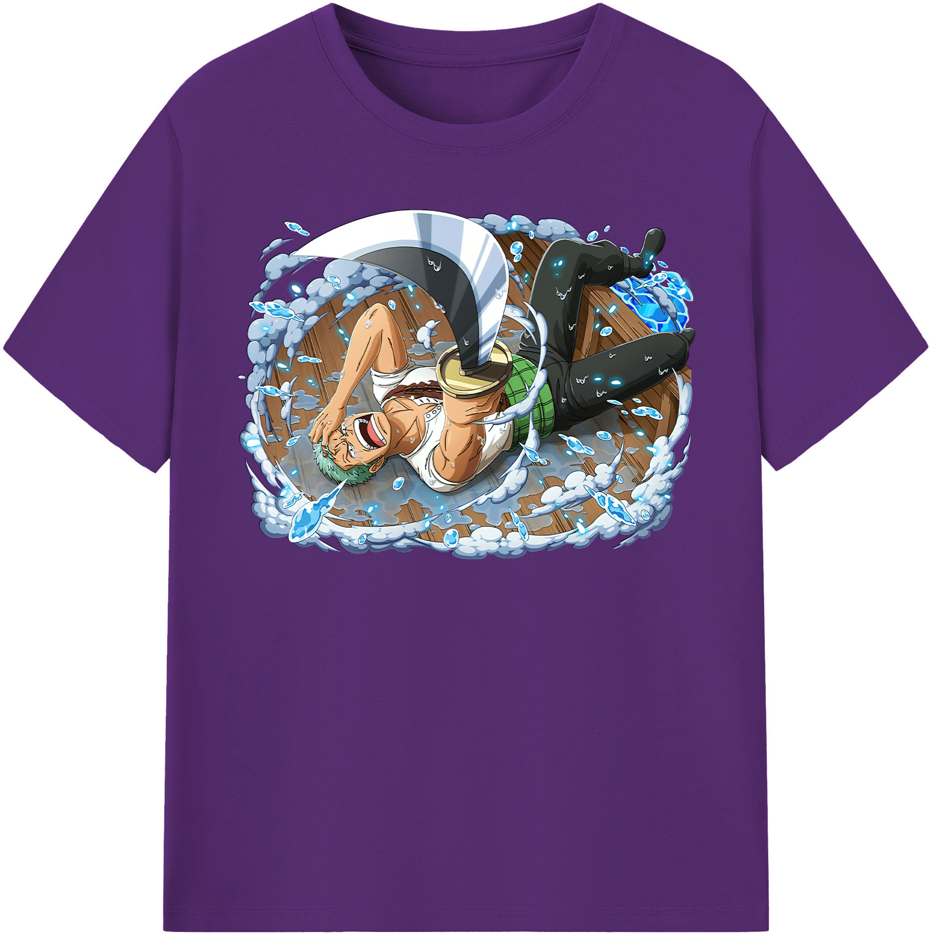 ワンピース ロロノア・ゾロ ONE PIECE Roronoa Zoro 綿100％半袖Tシャツ（フロントプリント）