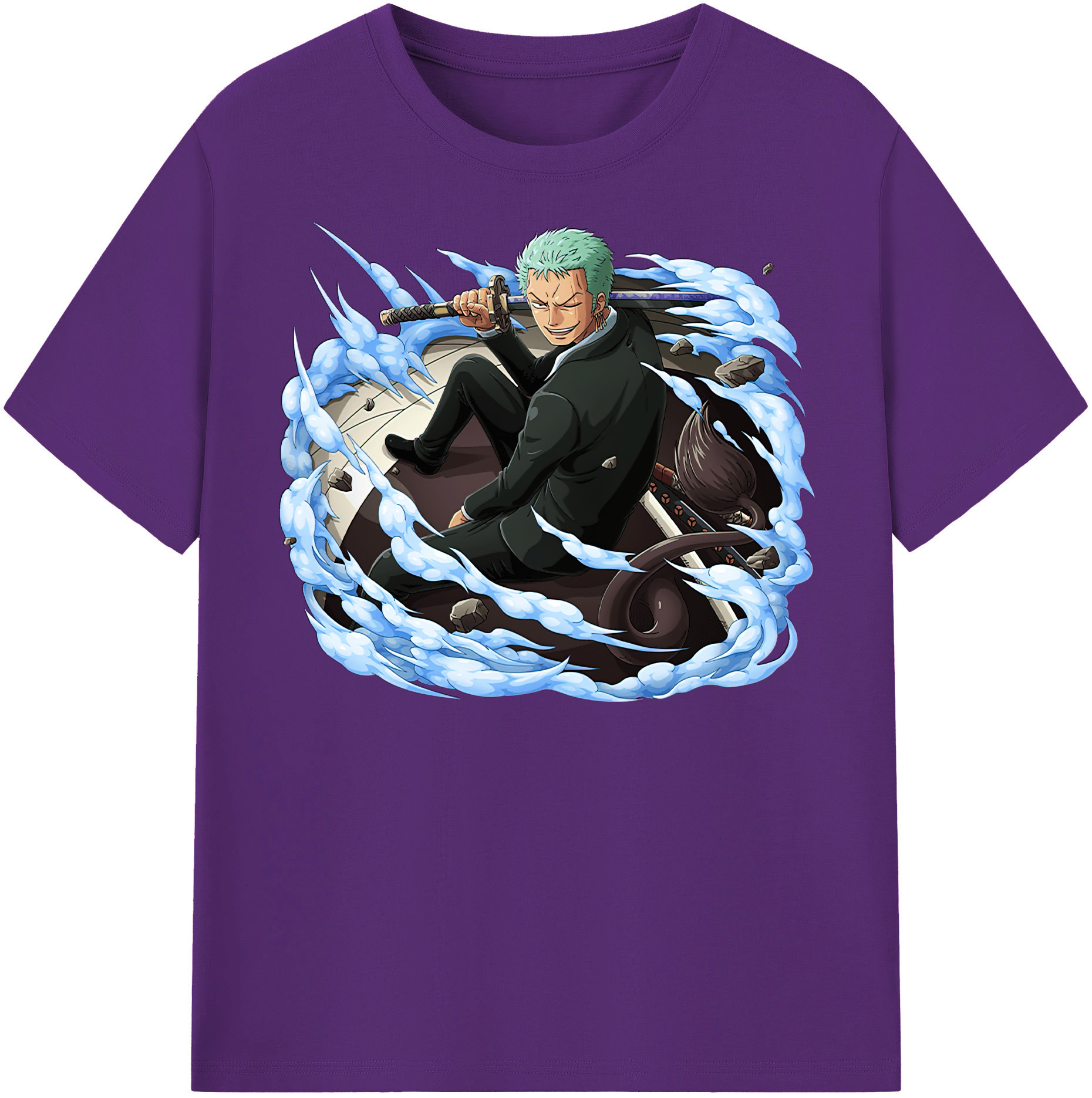 ワンピース ロロノア・ゾロ ONE PIECE Roronoa Zoro 綿100％半袖Tシャツ（フロントプリント）