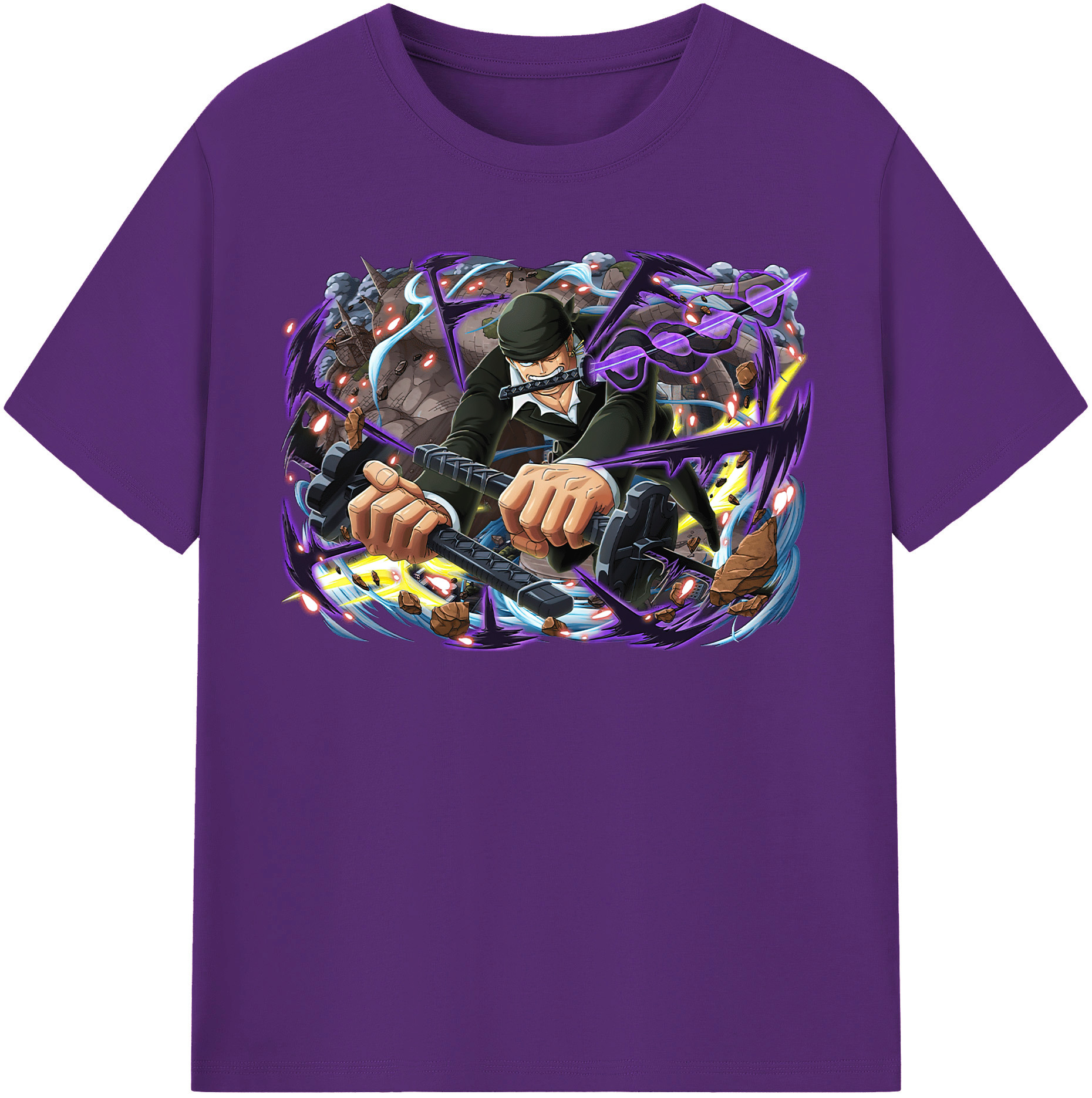 ワンピース ロロノア・ゾロ ONE PIECE Roronoa Zoro 綿100％半袖Tシャツ（フロントプリント）