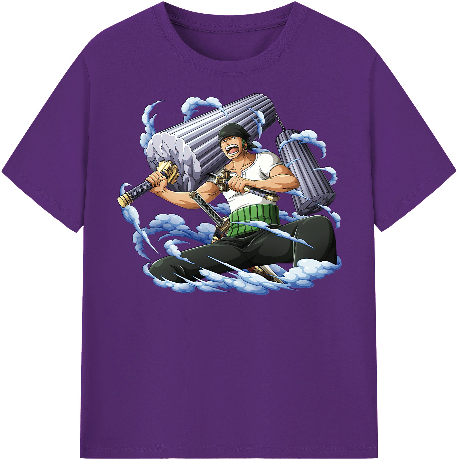 ワンピース ロロノア・ゾロ ONE PIECE Roronoa Zoro 綿100％半袖Tシャツ（フロントプリント）